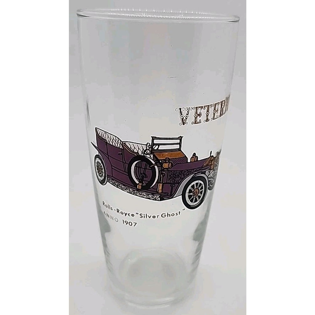 Set Of 5 Vintage Veteran Classic Car Glasses Early 1900s Cars