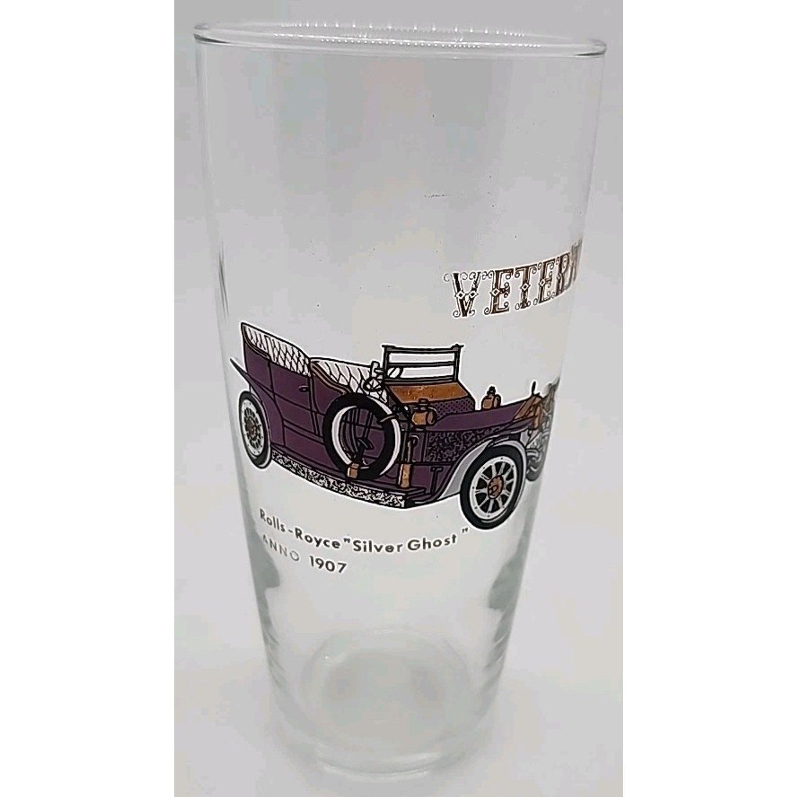 Set Of 5 Vintage Veteran Classic Car Glasses Early 1900s Cars