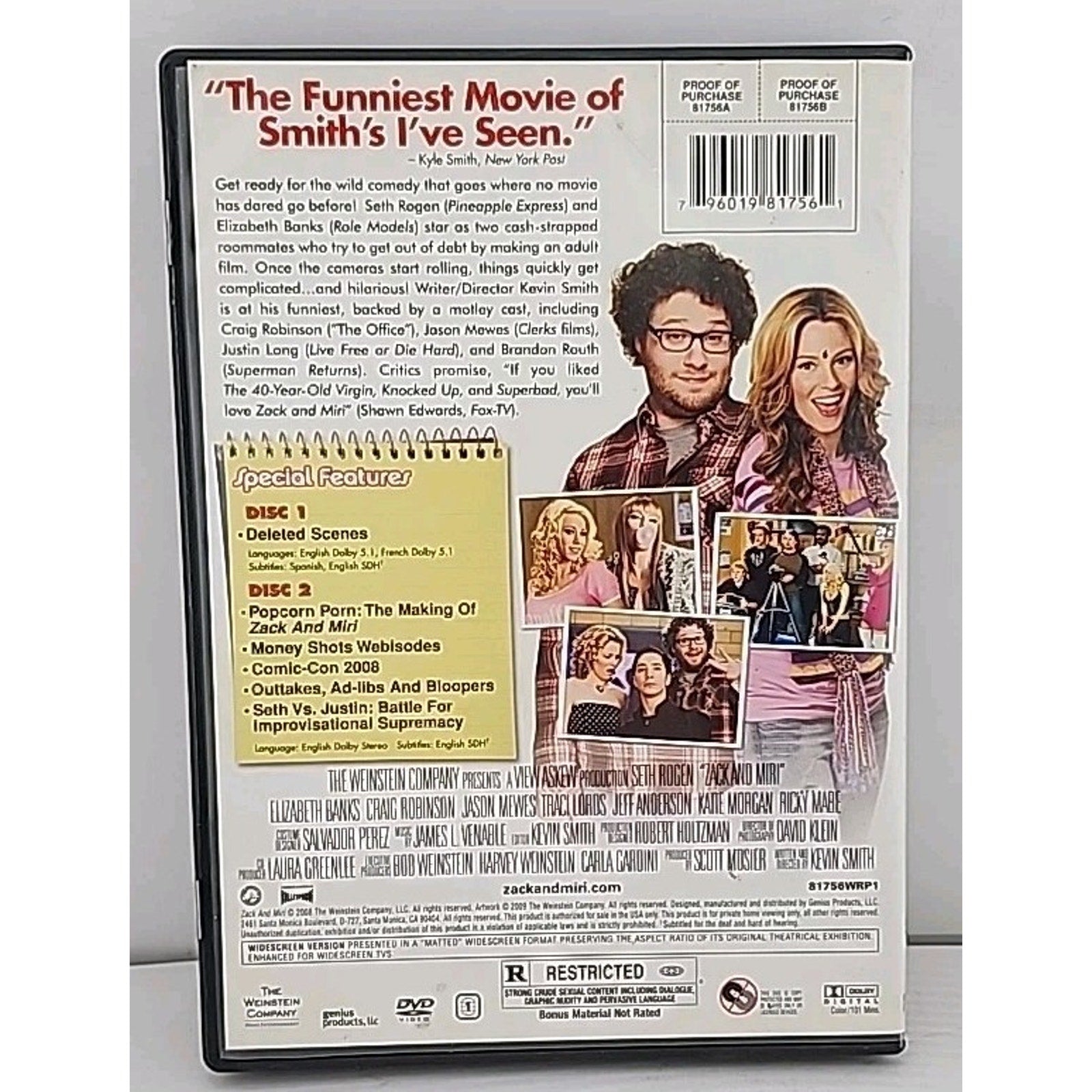 Zack and Miri Dvd (DVD) Only Disc 1