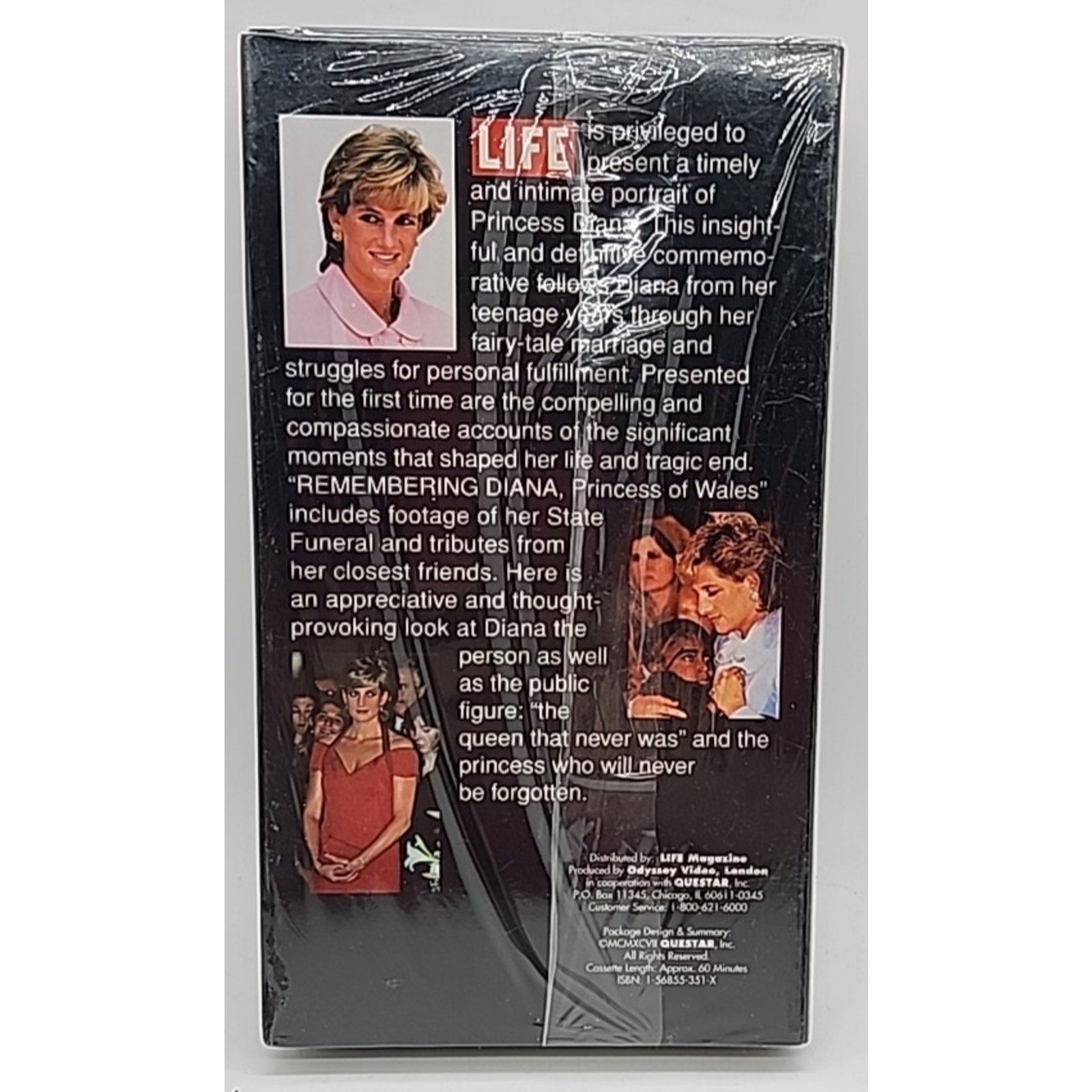 LIFE Remembering Diana Princess Of Wales (VHS) *Brand New*