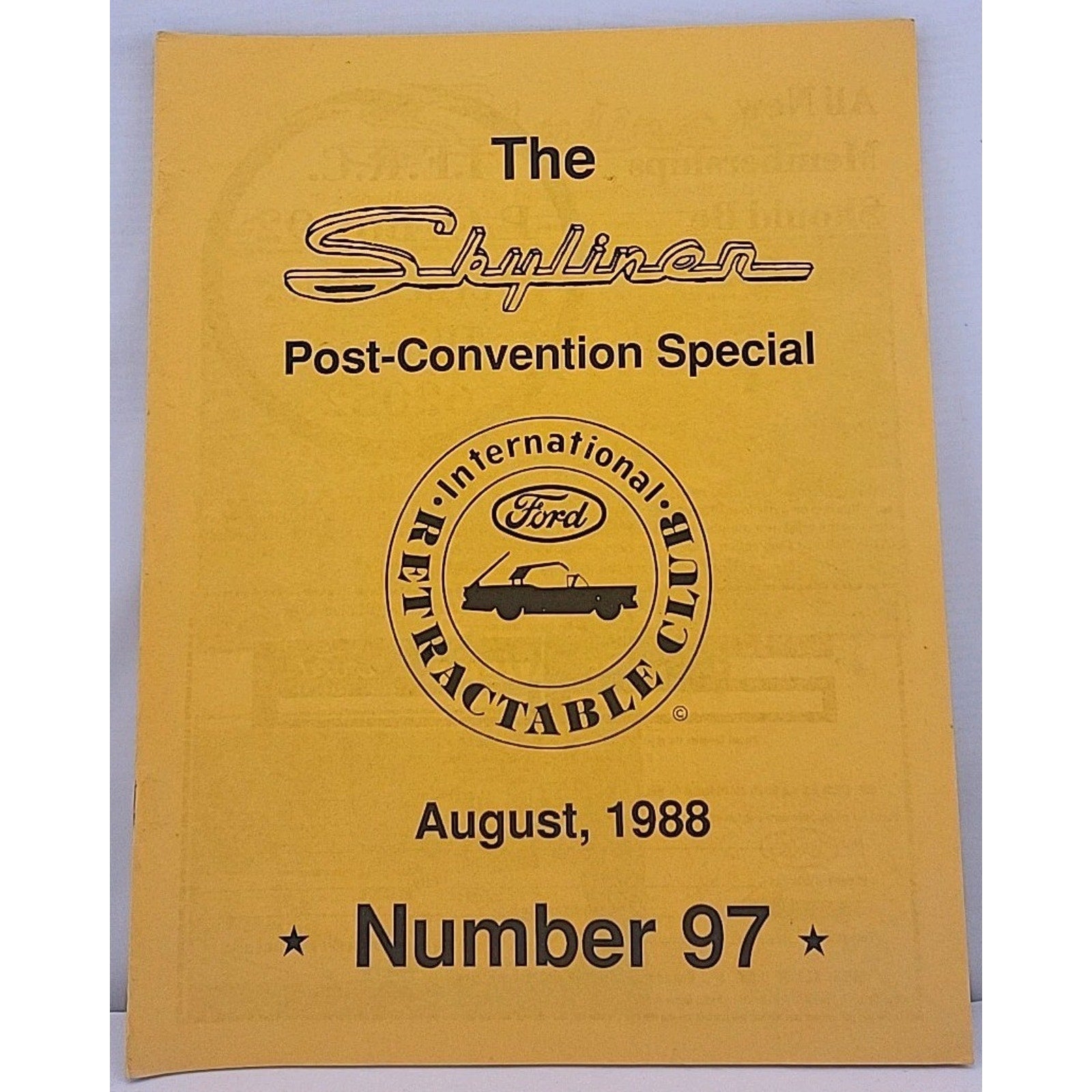 The Skyliner - International Retractable Club - August 1988 Number 97