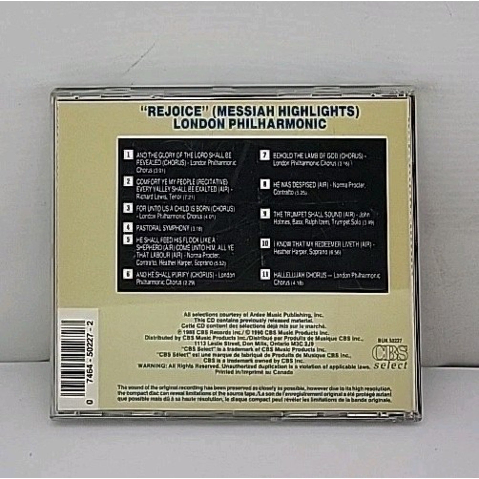 Rejoice: Messiah Highlights from London Philharmonic Orchestra Cd