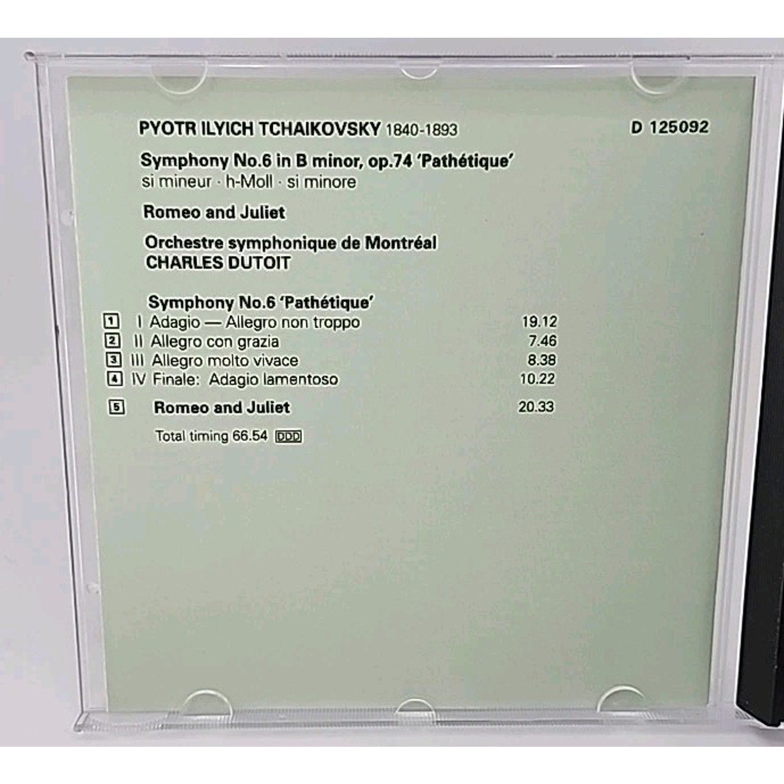 Tchaikovsky Symphony No.6 Pathetique Romeo & Juliet CD
