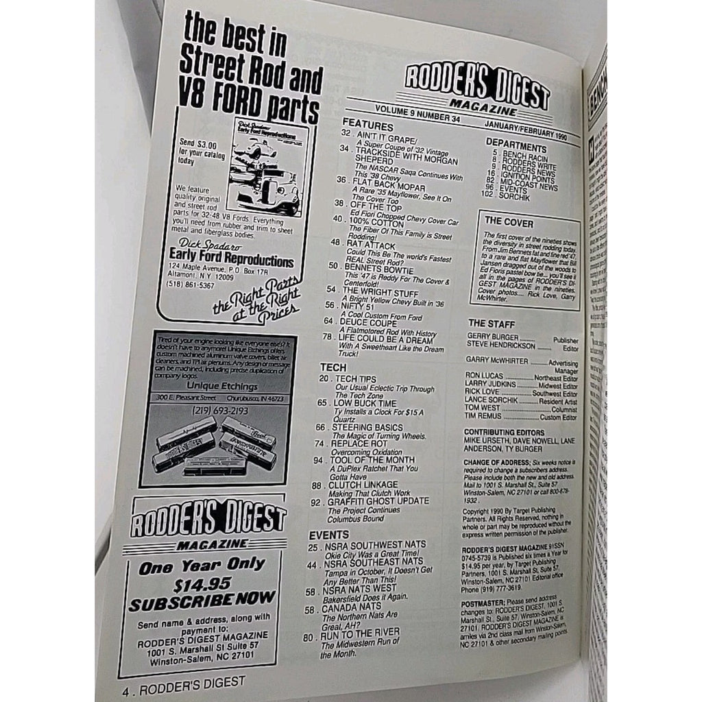 Rodder's Digest Magazine January/February 1990 Volume 9 Number 34