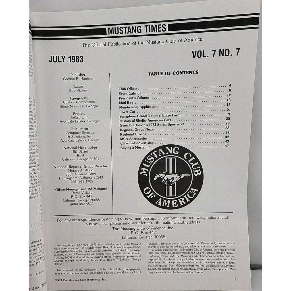 Mustang Times 1983 July Magazine