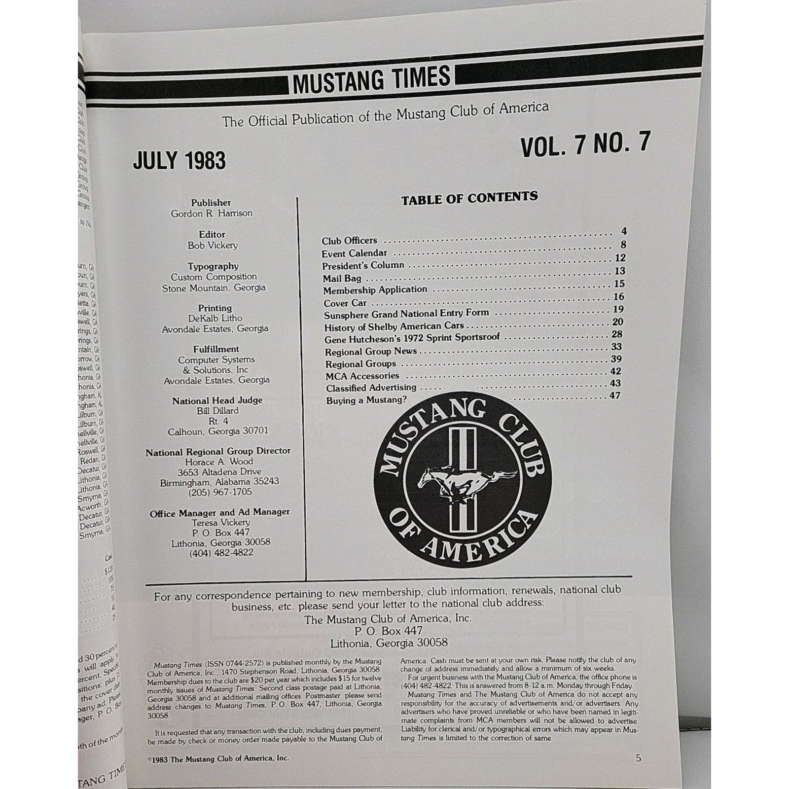 Mustang Times 1983 July Magazine