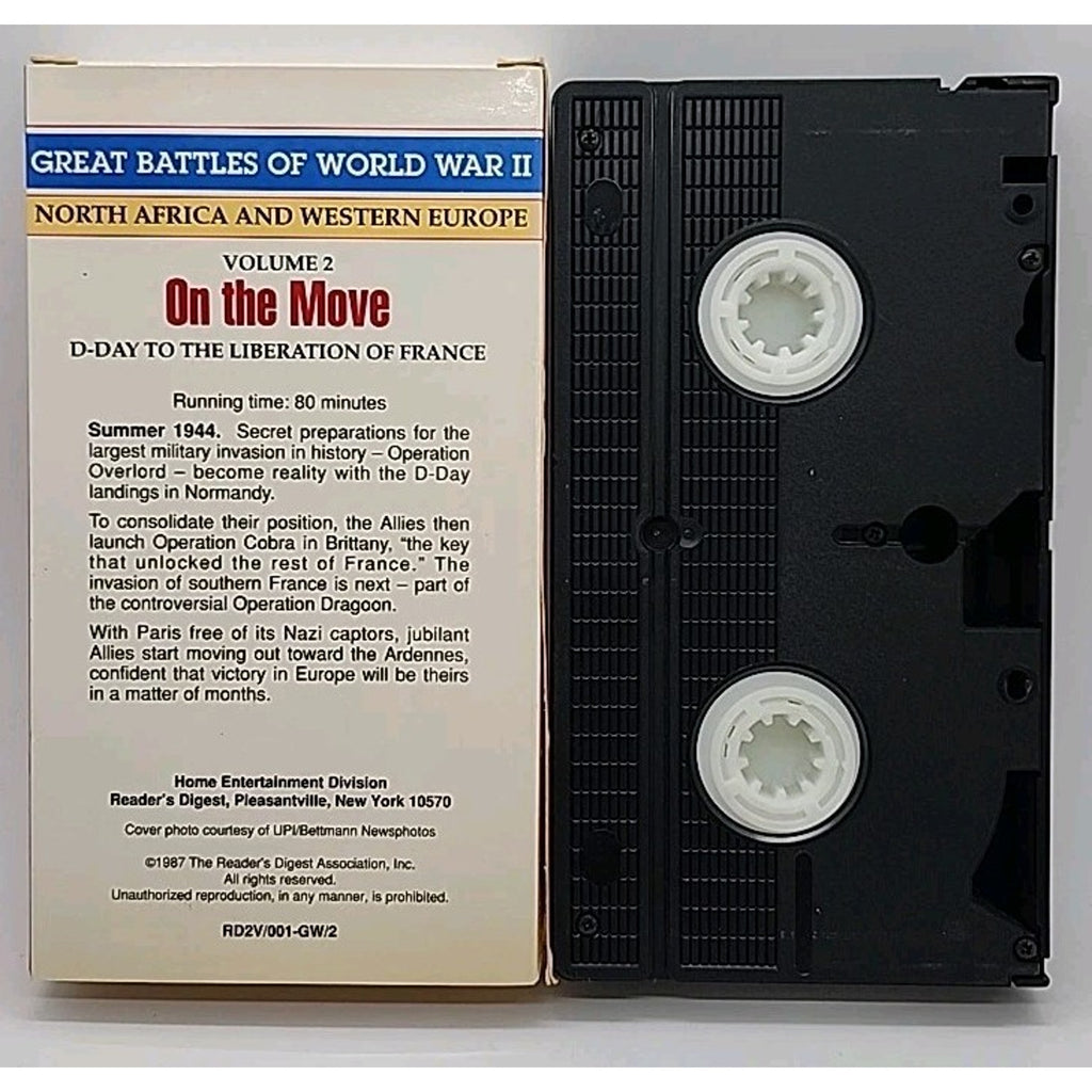 Great Battles Of World War II VHS Video Tape On The Move D Day France Vol. 2
