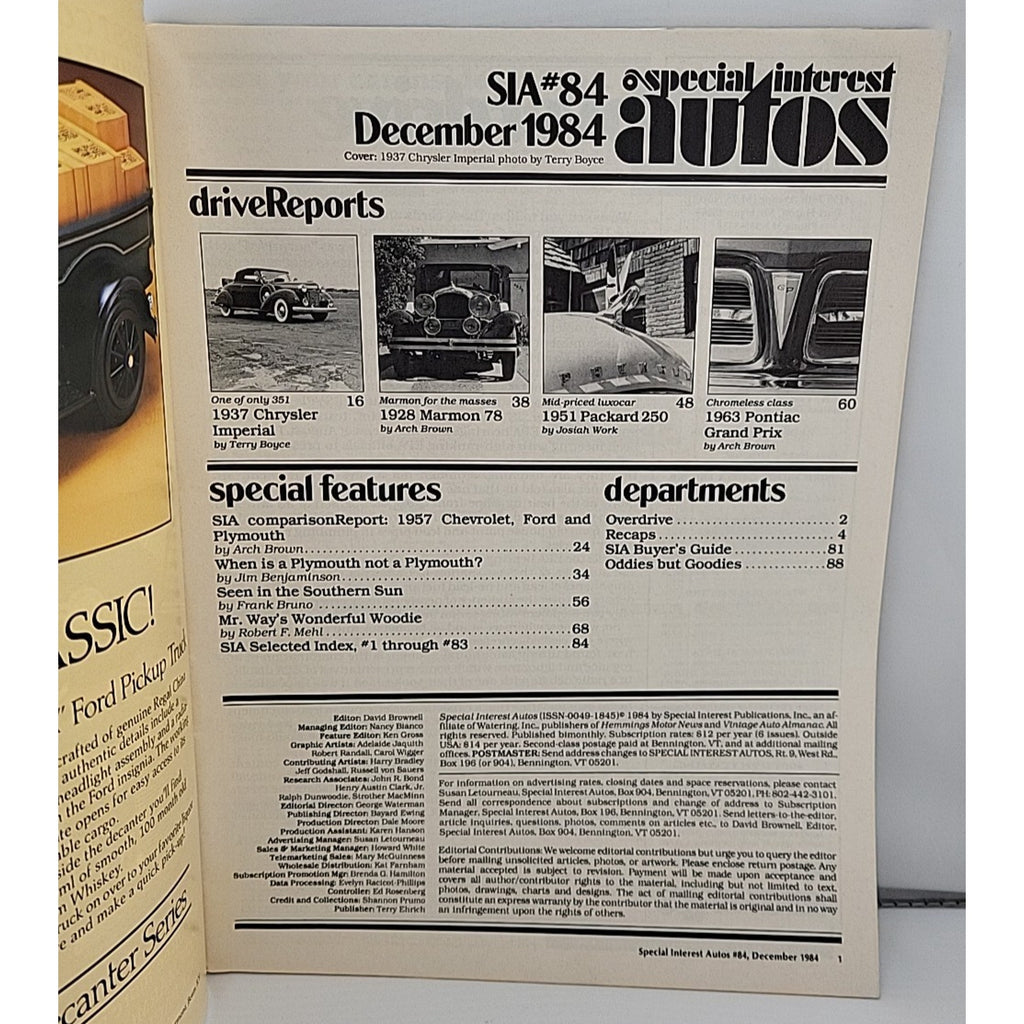Special Interest Autos December 1984