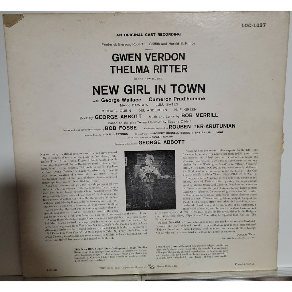 Gwen Verdon, Thelma Ritter – New Girl In Town (Vinyl)