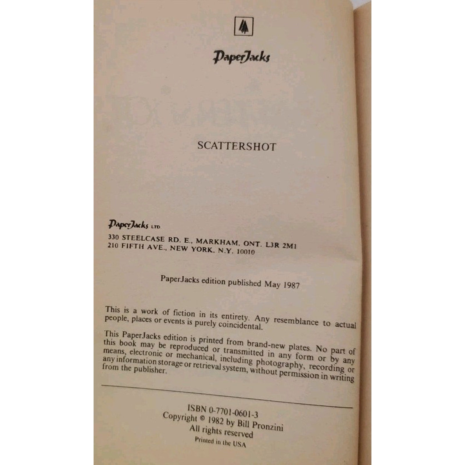 Scattershot by Bill Pronzini (1983, Trade Paperback)
