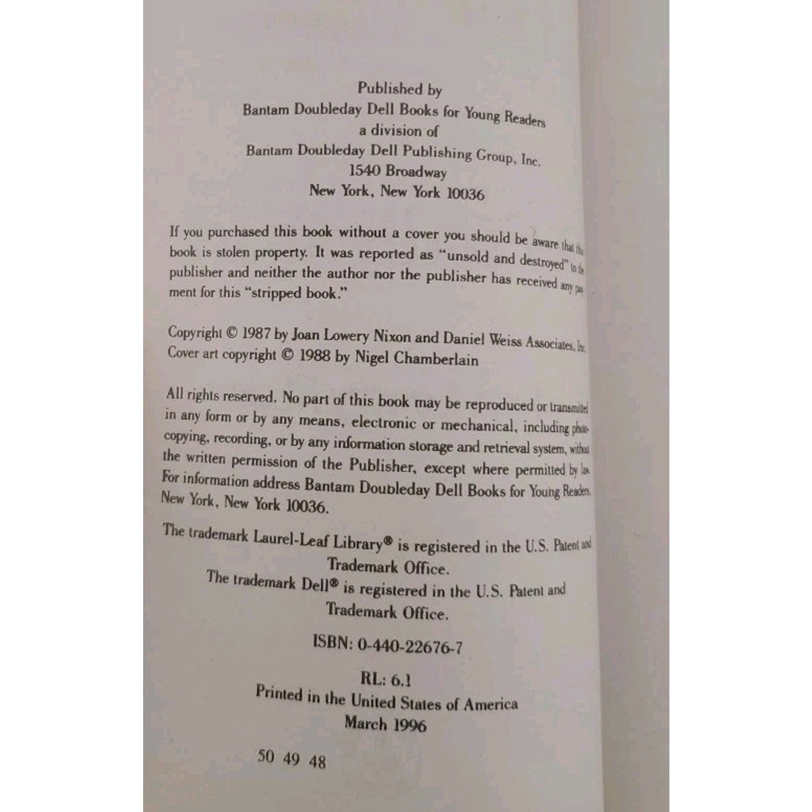 Family Apart by Joan Lowery Nixon (1995, Mass Market)