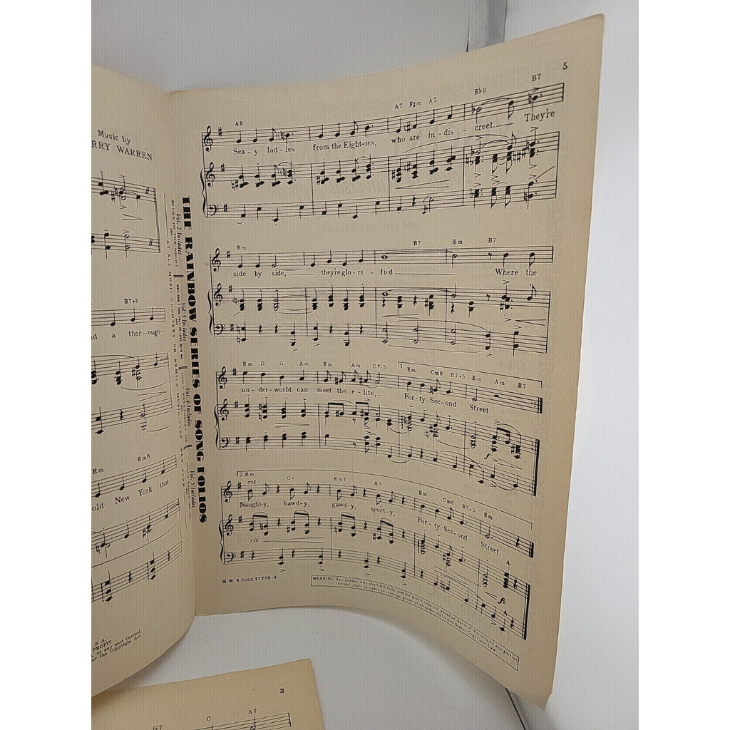 Al Dubin and Harry Warren FORTY-SECOND STREET Sheet Music 1932