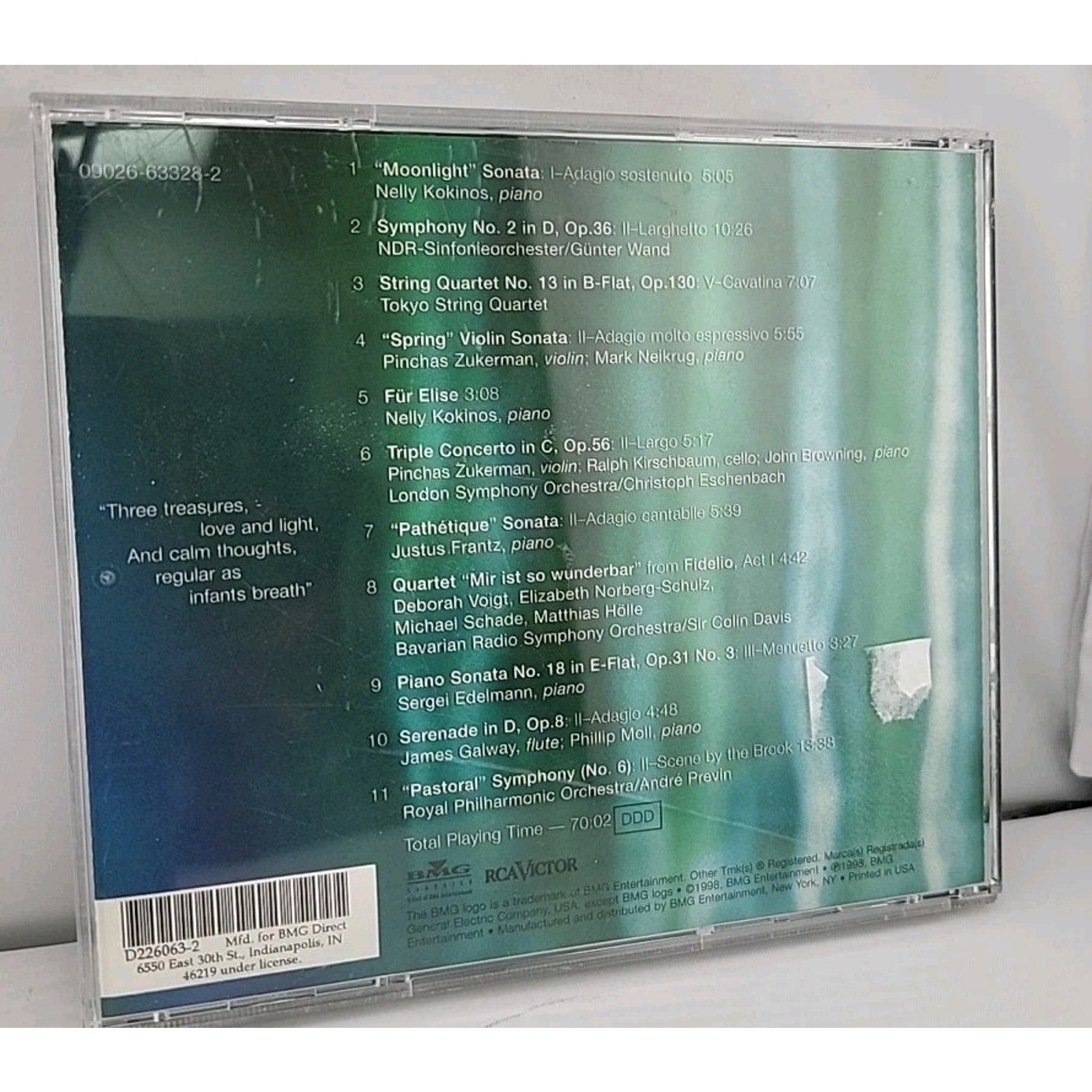 Beethoven For Relaxation (CD, 1998, BMG) Classical Music Compilation