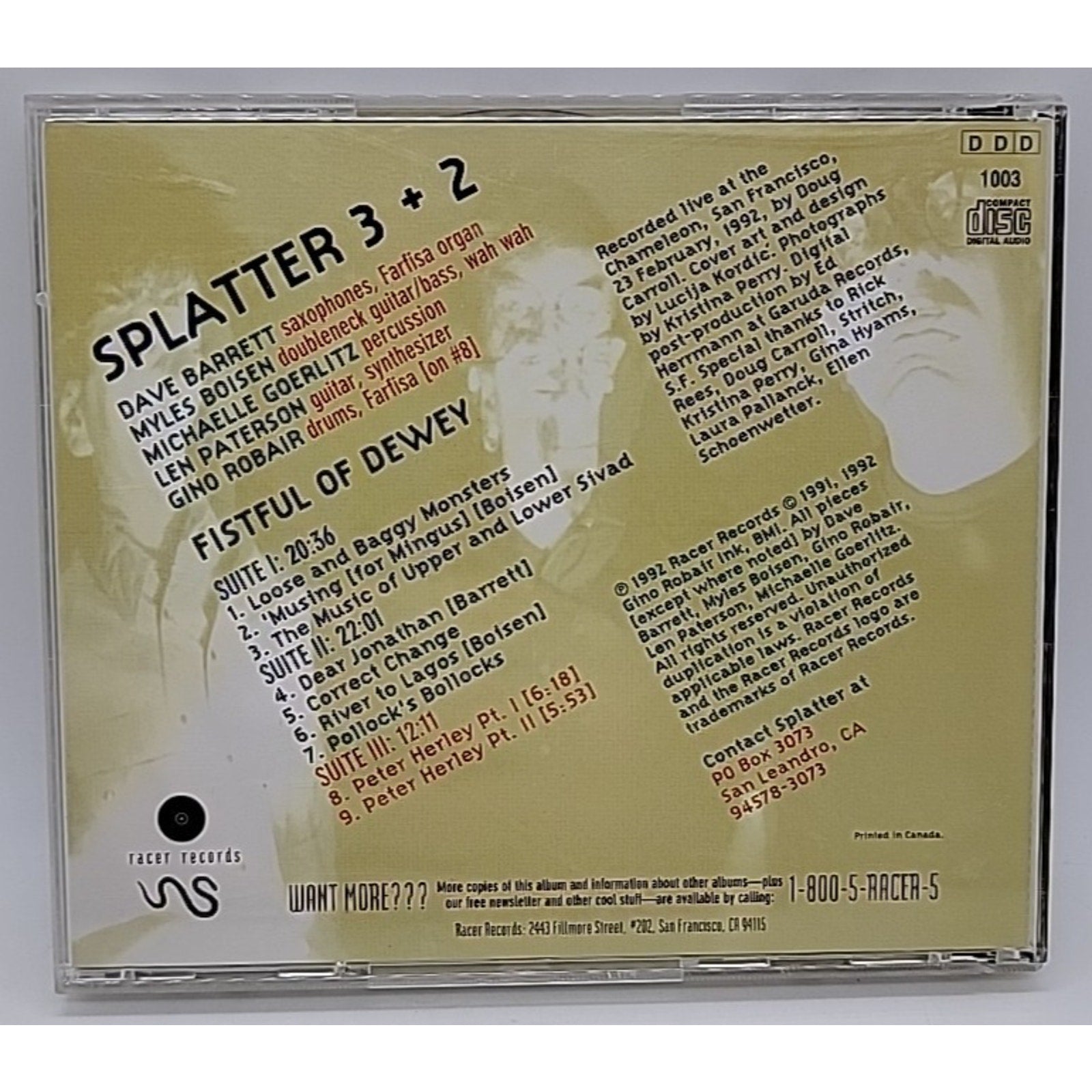Fistful of Dewey by Splatter Trio (CD, 1999)