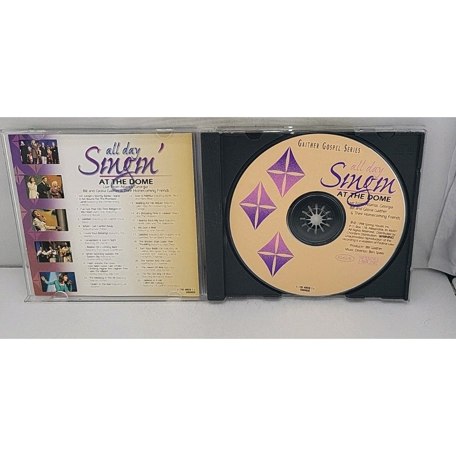 All Day Singin' at the Dome by Bill & Gloria Gaither (Gospel) (CD, Nov-1998,...