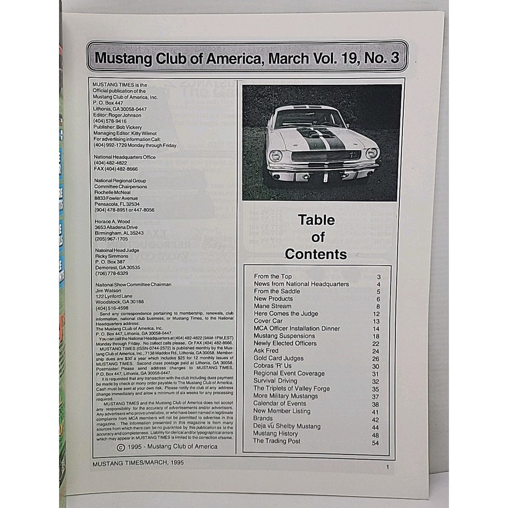 Mustang Times Magazine - March 1995 - Vol. 19 No. 3