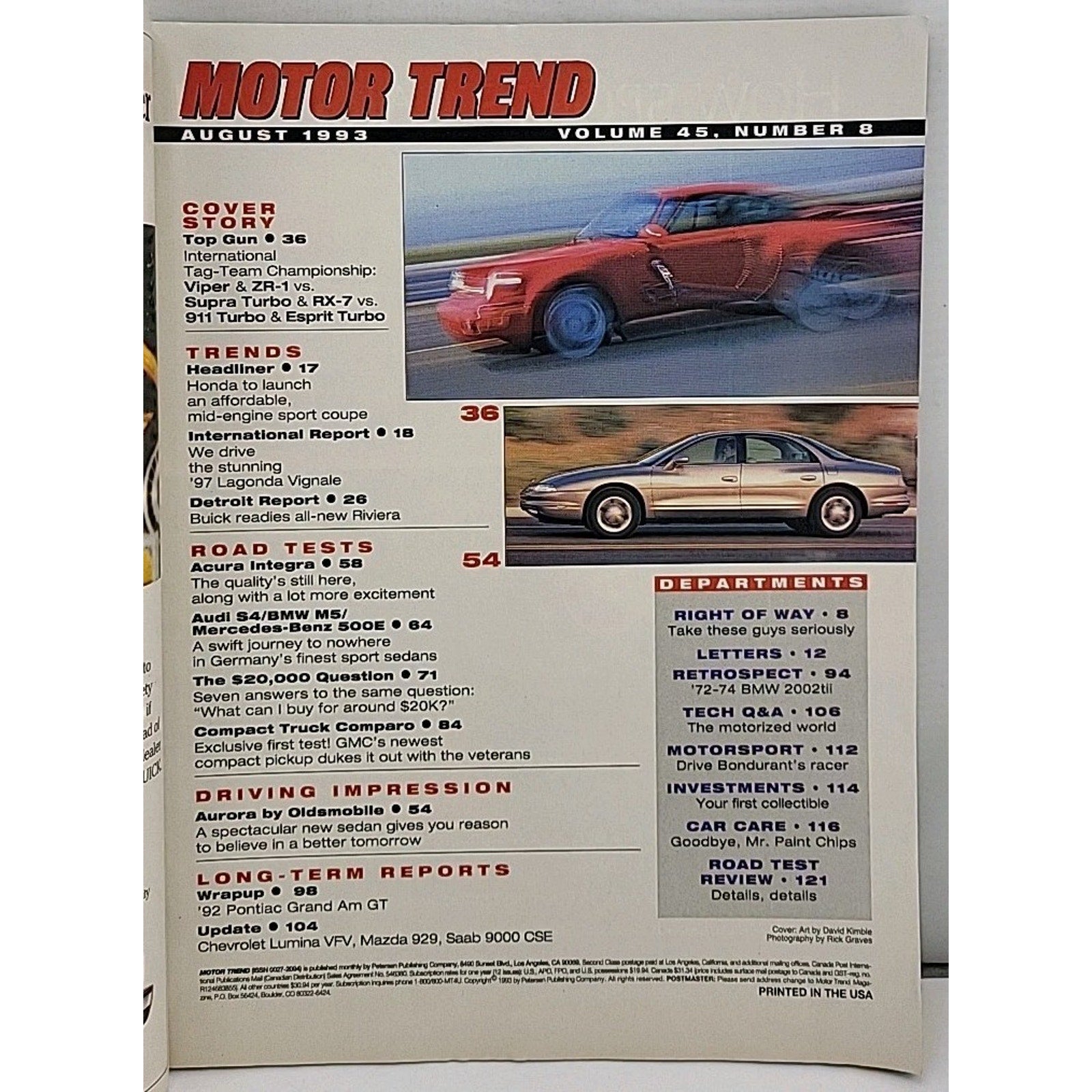 Motor Trend Magazine - August 1993 - Volume 45 Number 8