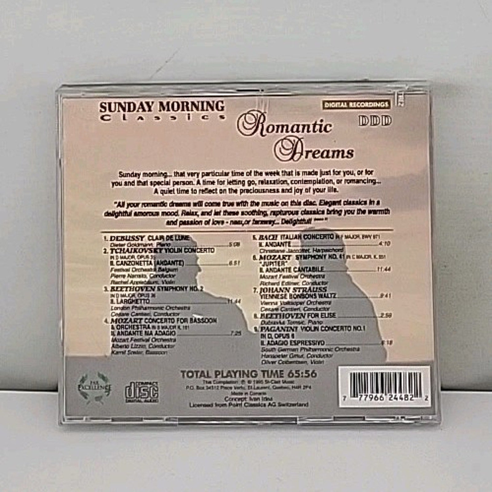 Sunday Morning Classics Romantic Dreams CD Debussy Beethoven Mozart