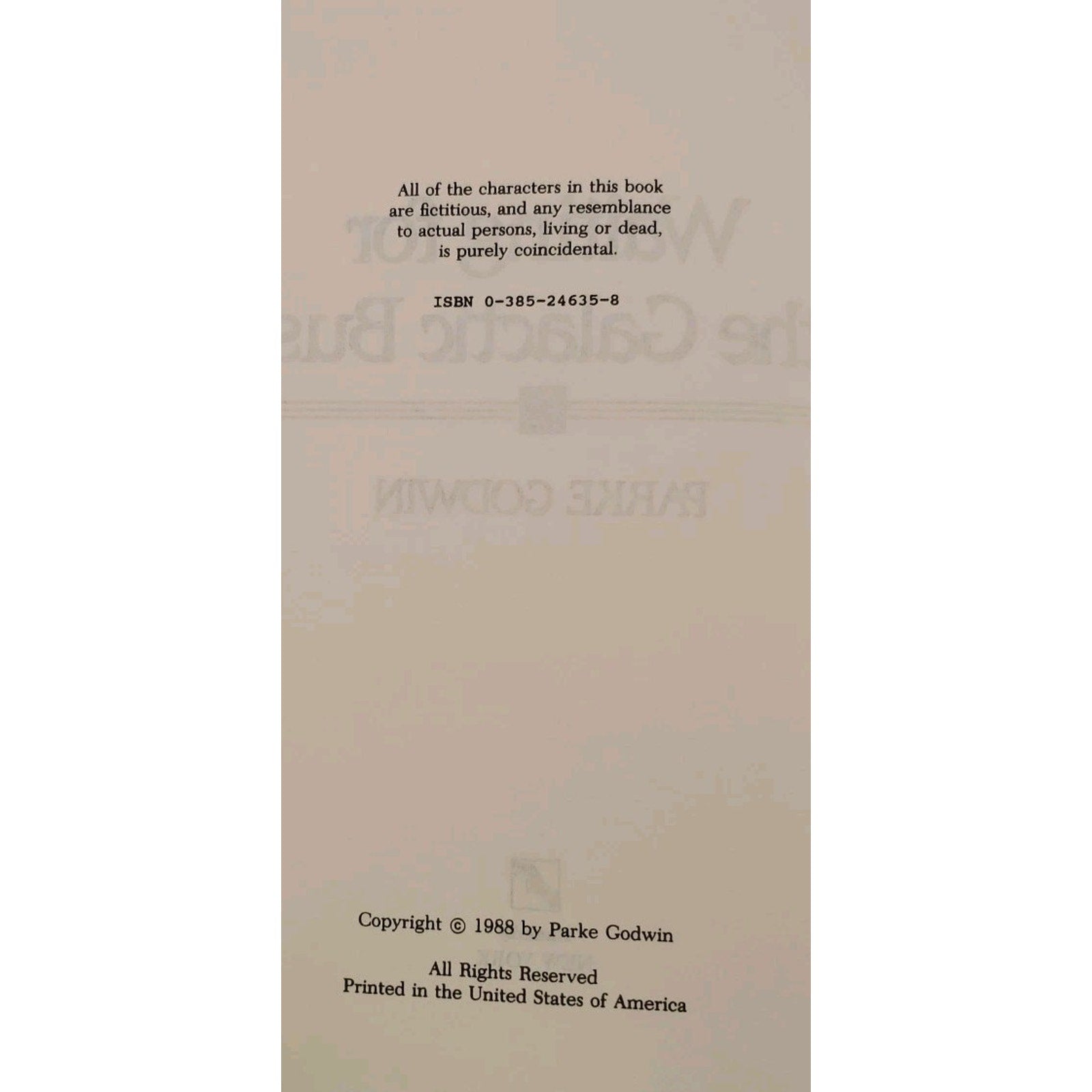 Waiting for the Galactic Bus by Parke Godwin (1988, Hardcover)