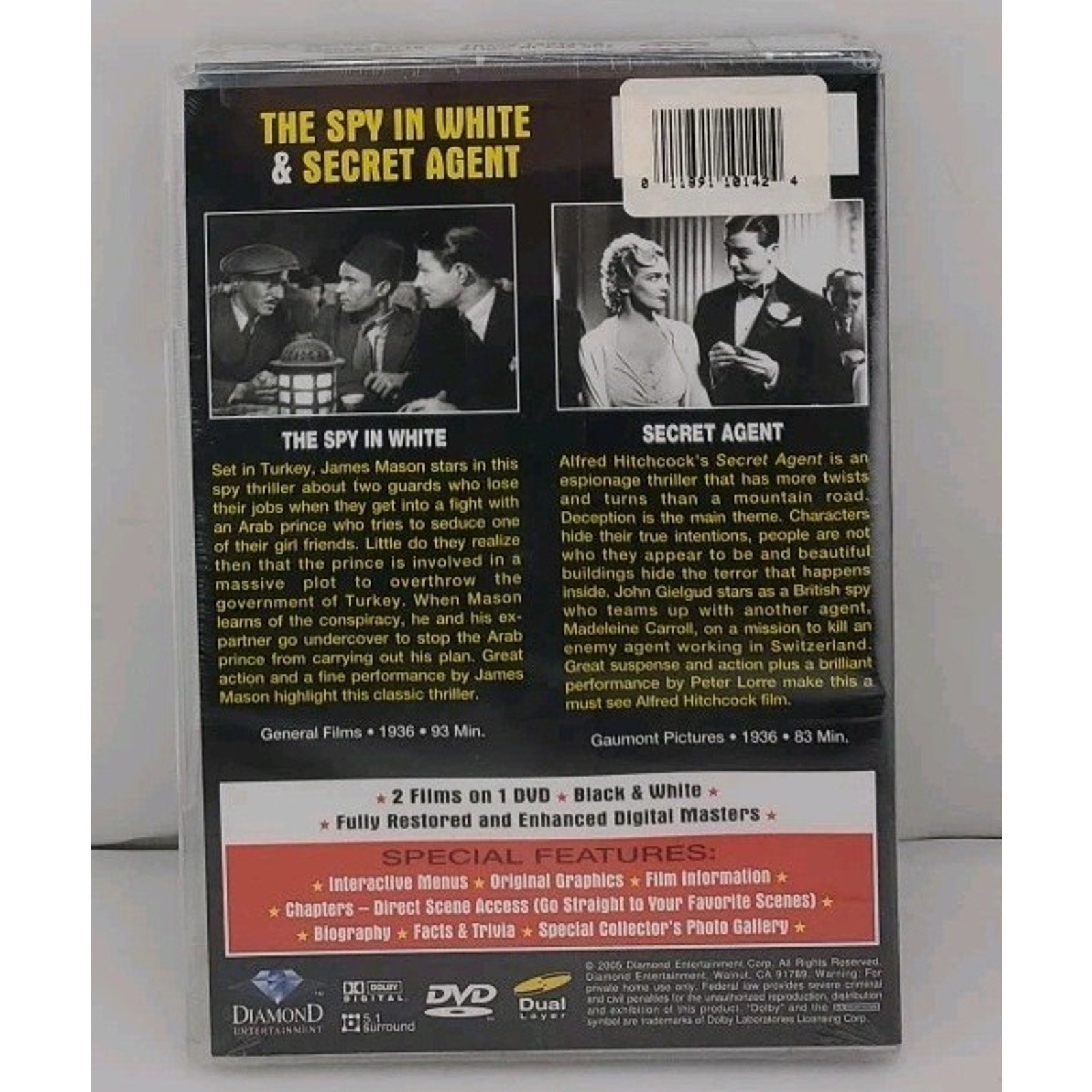 Double Feature: The Spy in White / Secret Agent (DVD, 2005) *Brand New*