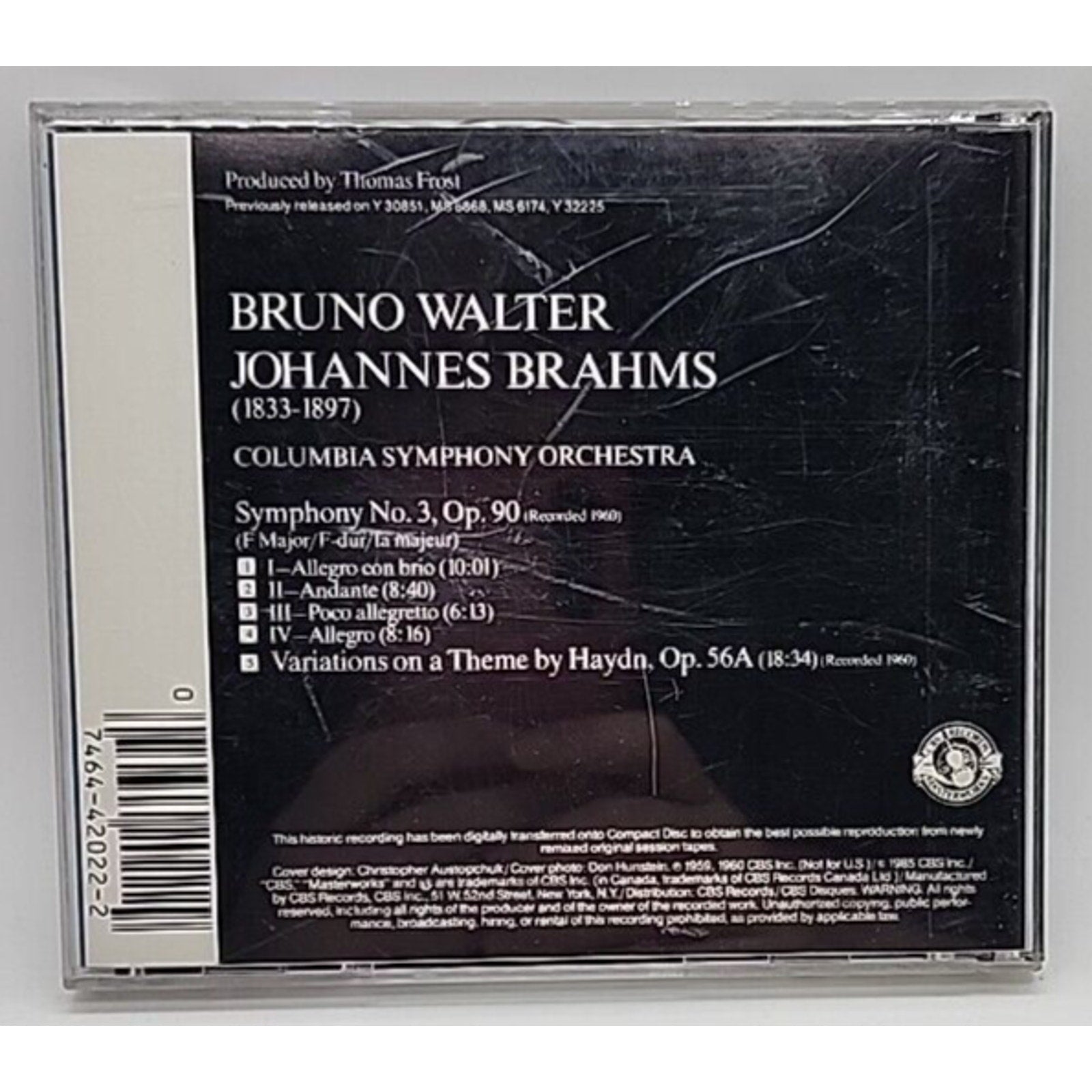 Brahms: Symphony No. 3 Haydn Variation (CD)