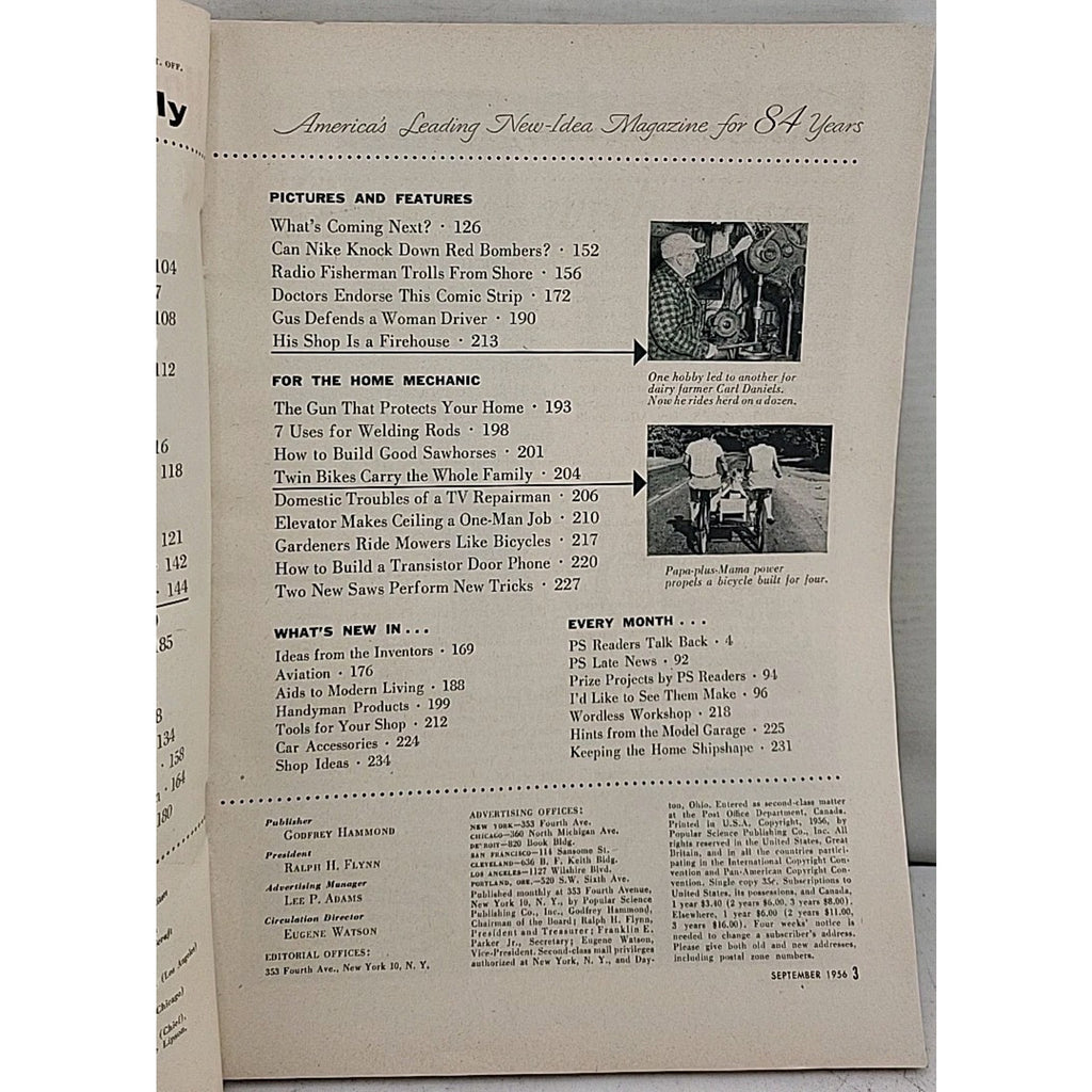 Popular Science Monthly - September 1956 - Vol. 169 No. 3
