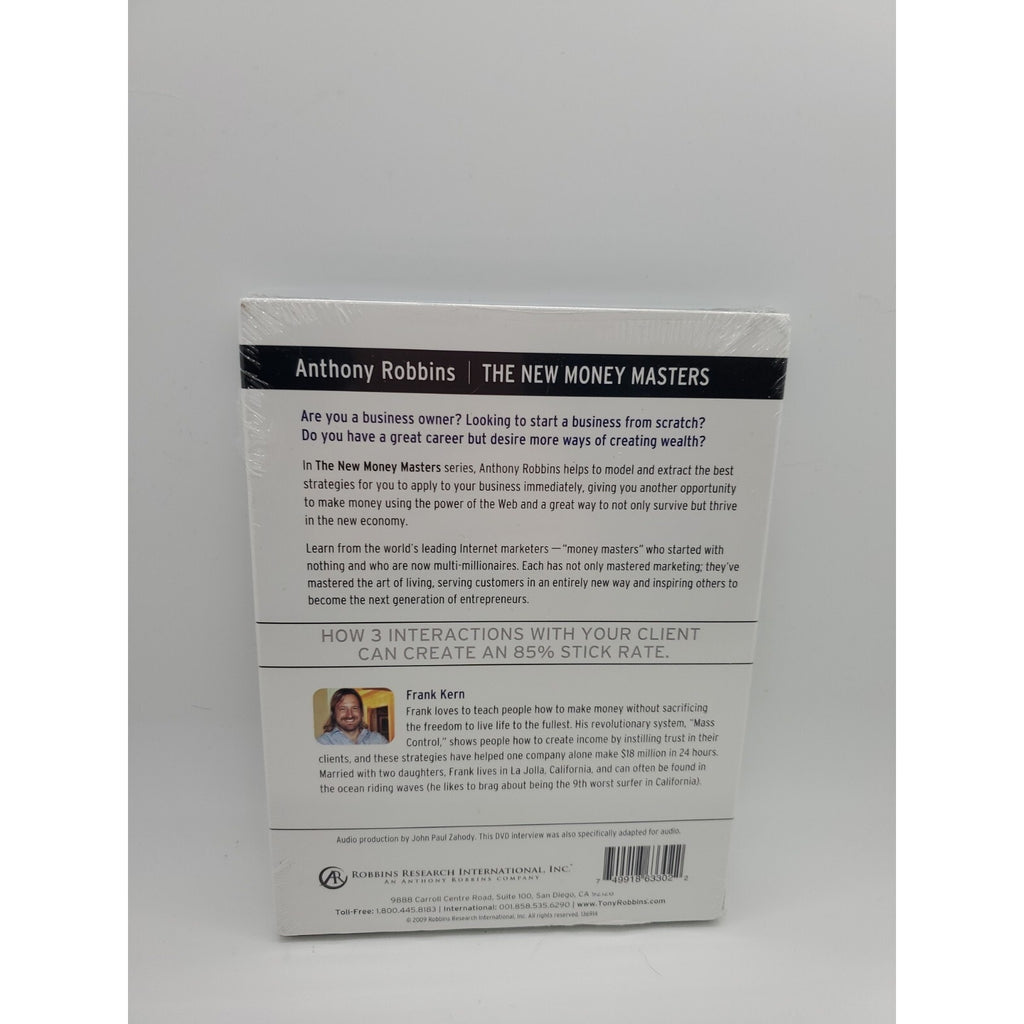 Anthony Robbins - The New Money Masters - with Frank Kern DVD *Brand New*