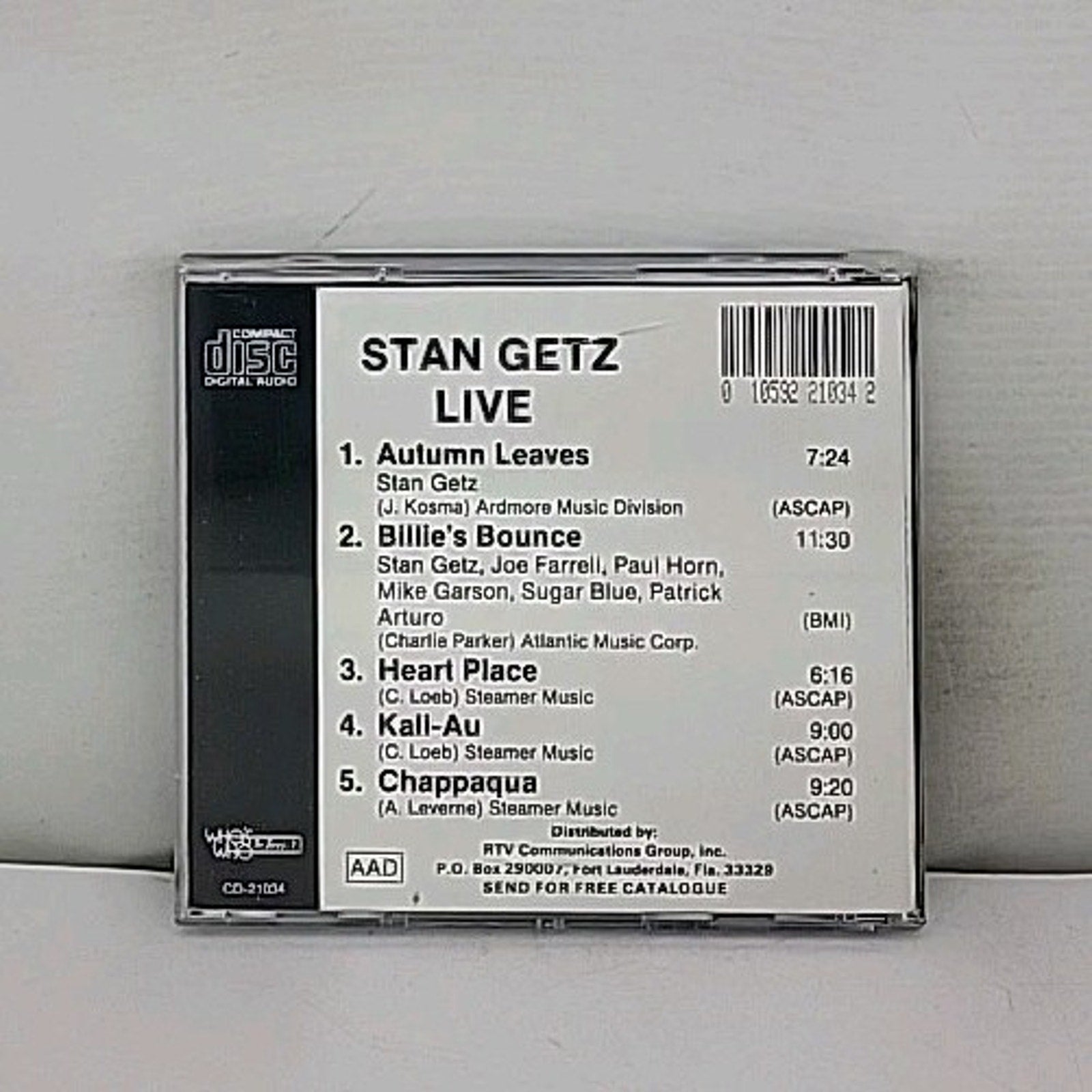 Stan Getz Live Cannes France January 23 1980 CD Album