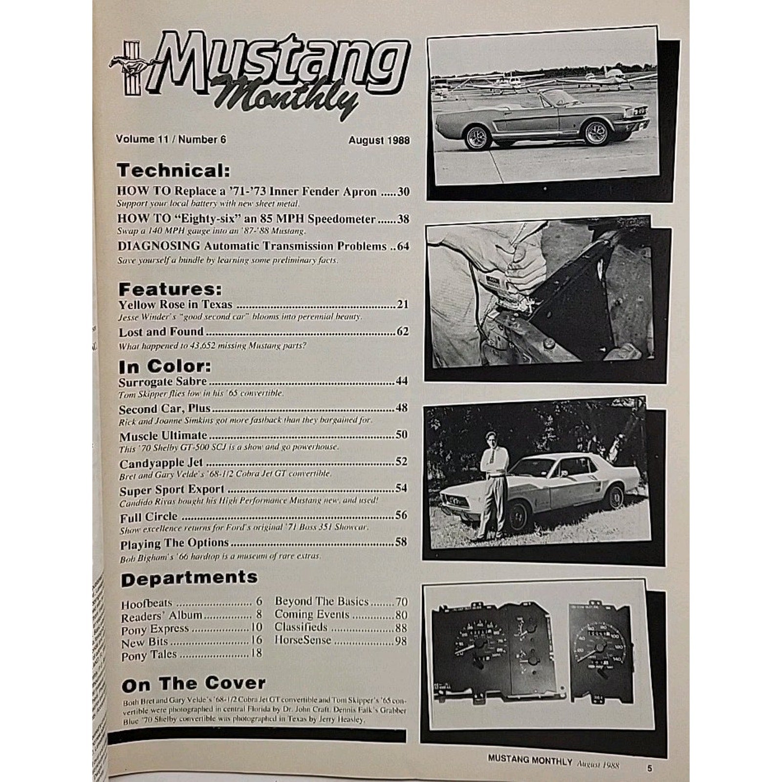 Mustang Monthly Magazine August 1988 Volume 11 Number 6