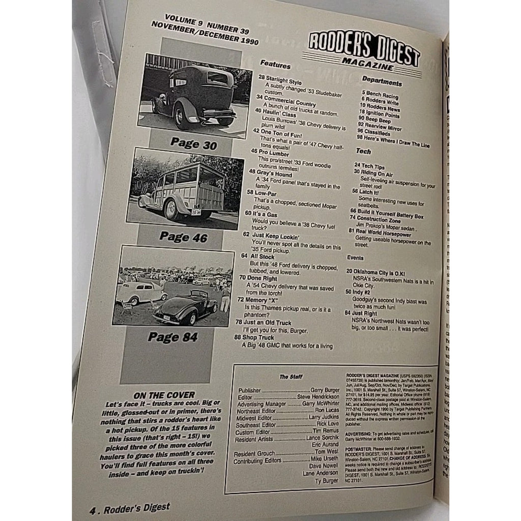 Rodder's Digest Magazine November/December 1990 Volume 9 Number 39