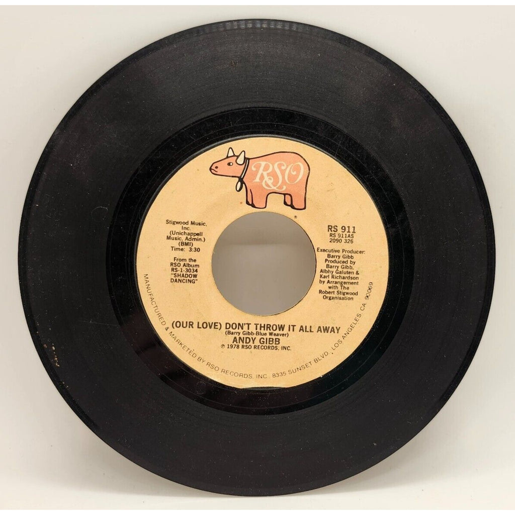 Don't Throw It All Away / One More Look at The Night by Andy Gibb (Record)