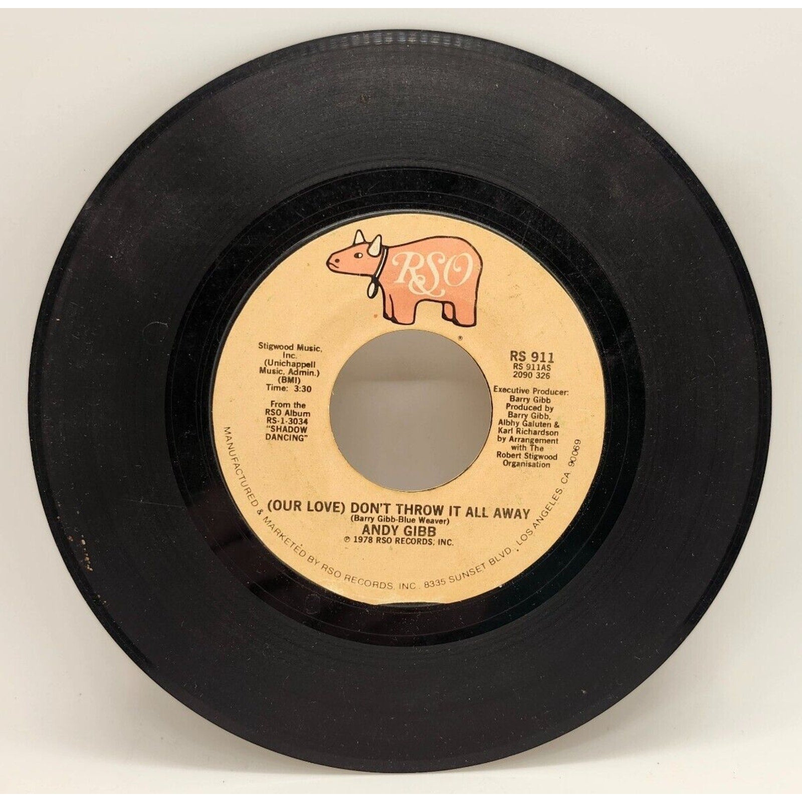 Don't Throw It All Away / One More Look at The Night by Andy Gibb (Record)