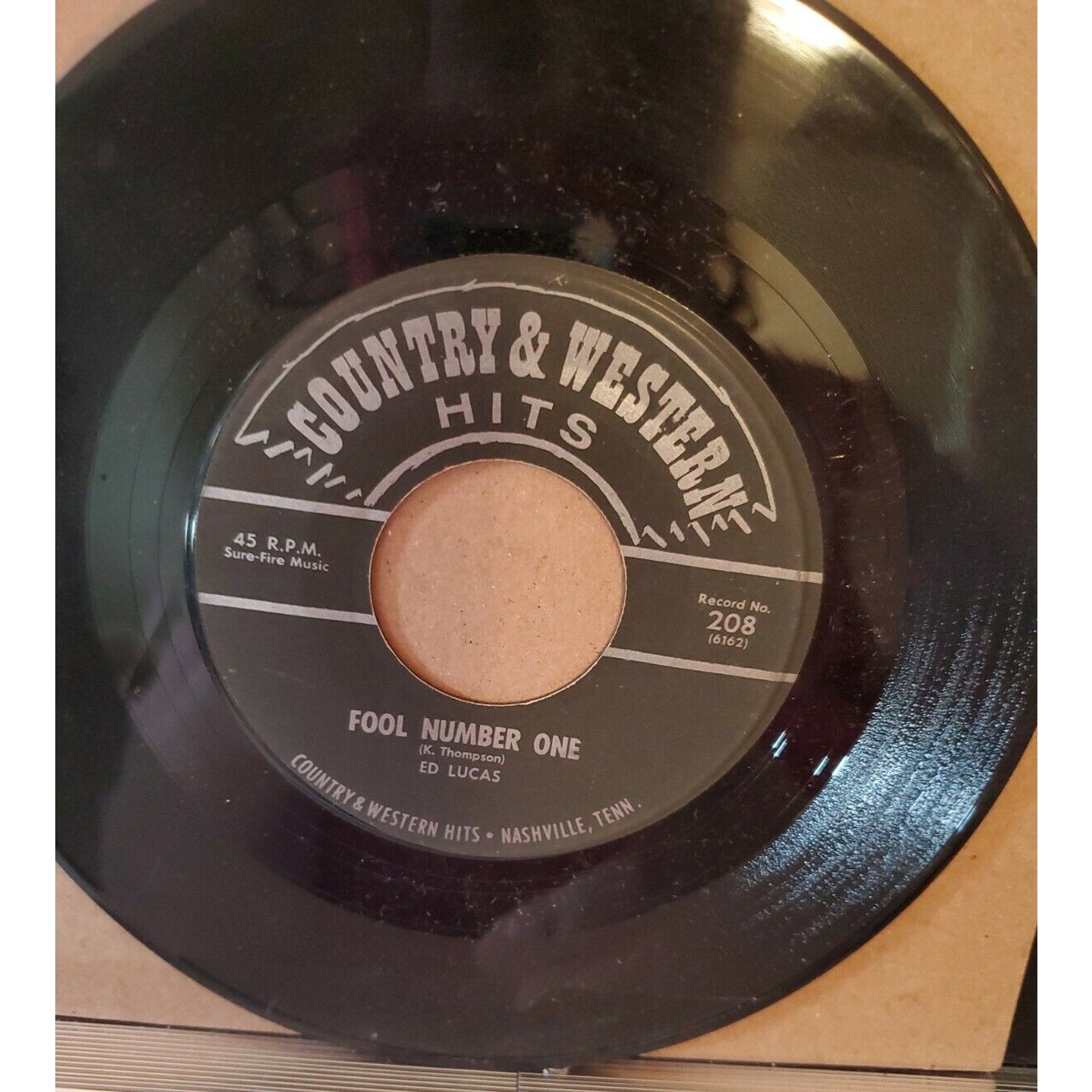 Ed Lucas, Roll Muddy River/Fool Number One, 208, 45 RPM Record