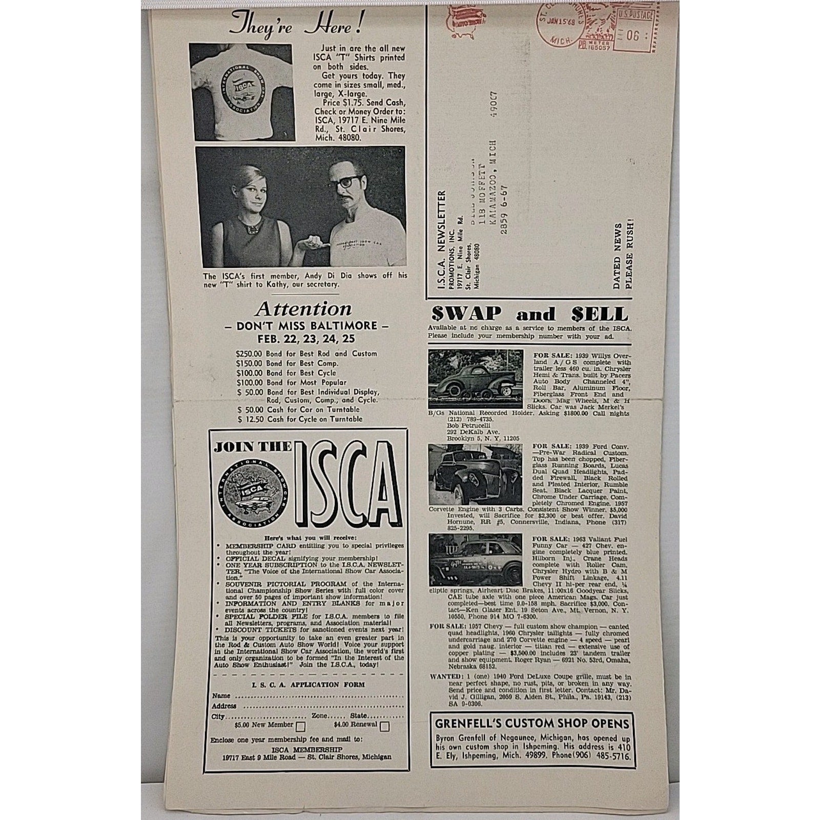 ISCA Newsletter January 1968 Volume VIII Number 4