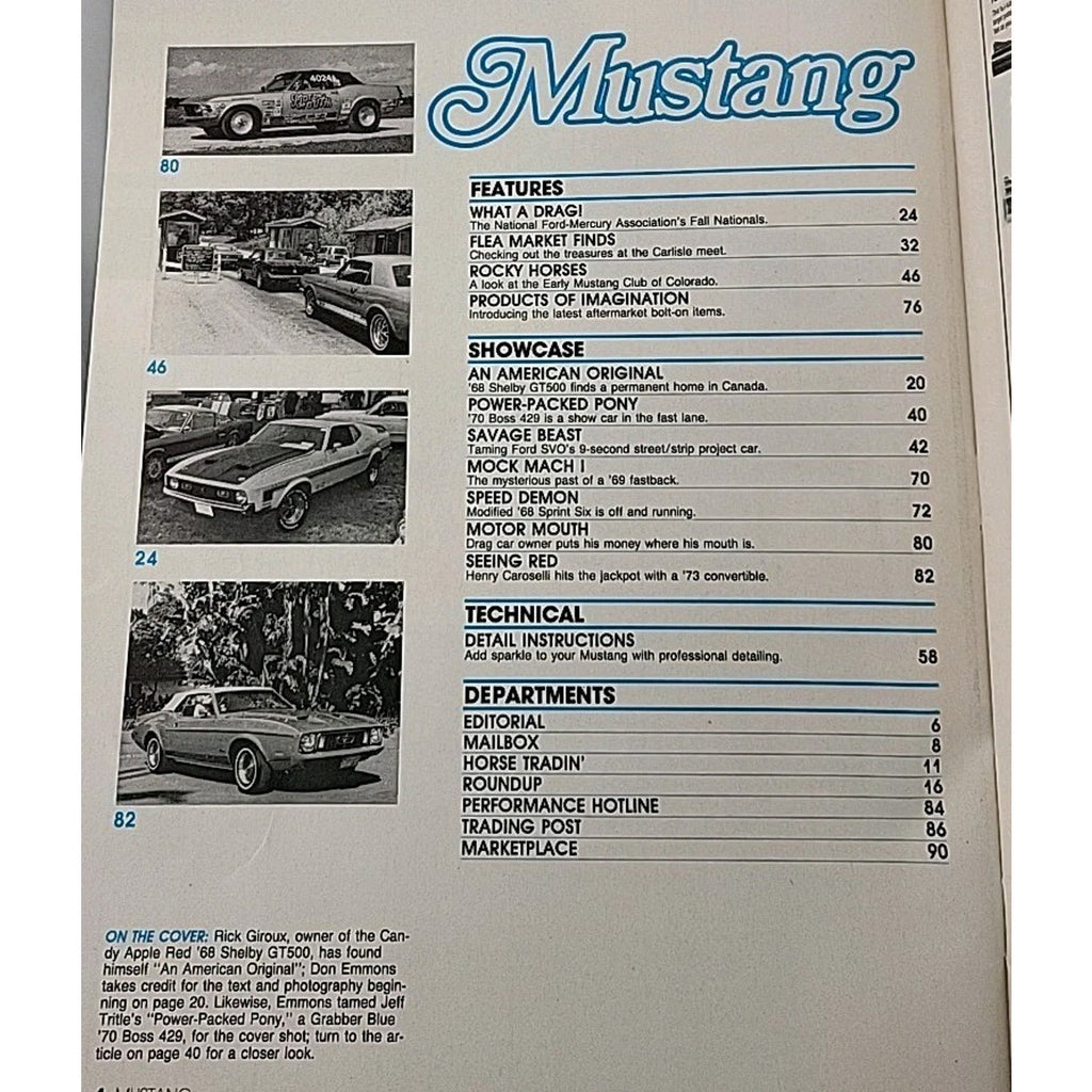 Hot Rod Magazine Mustang August 1987