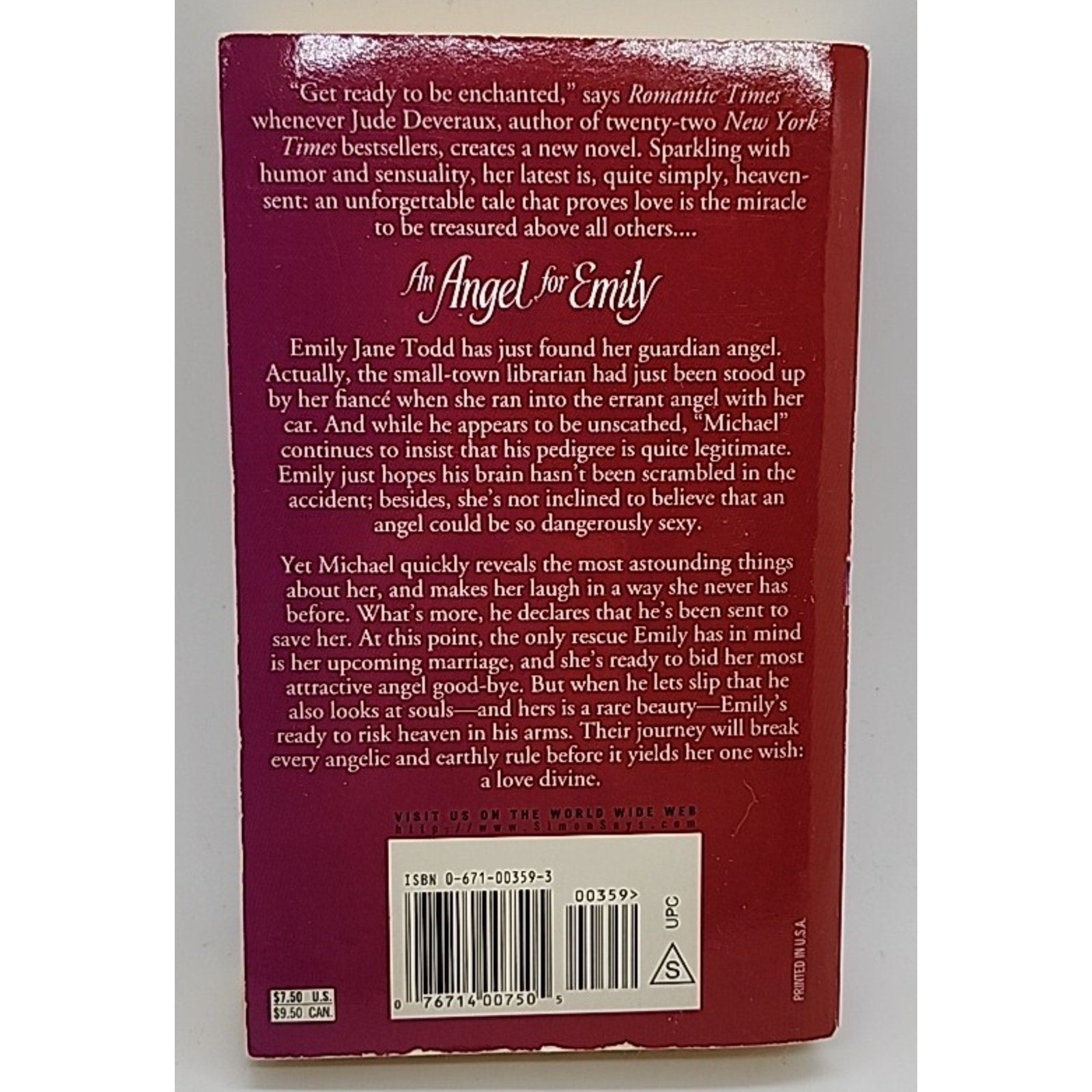 Angel for Emily by Jude Deveraux (1998, Mass Market)