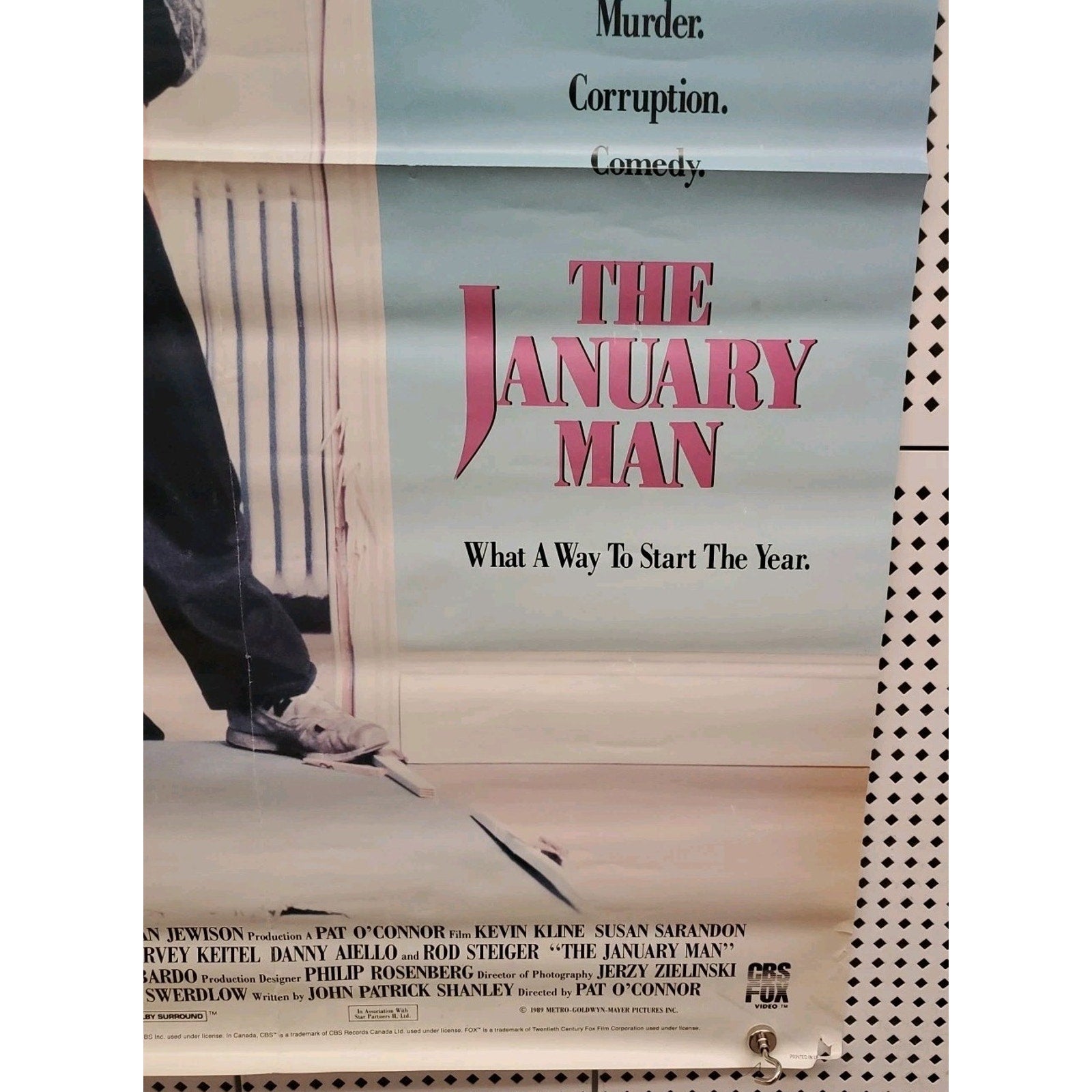 The January Man Original Theatrical Movie Poster Kevin Kline Susan 1989 27x40