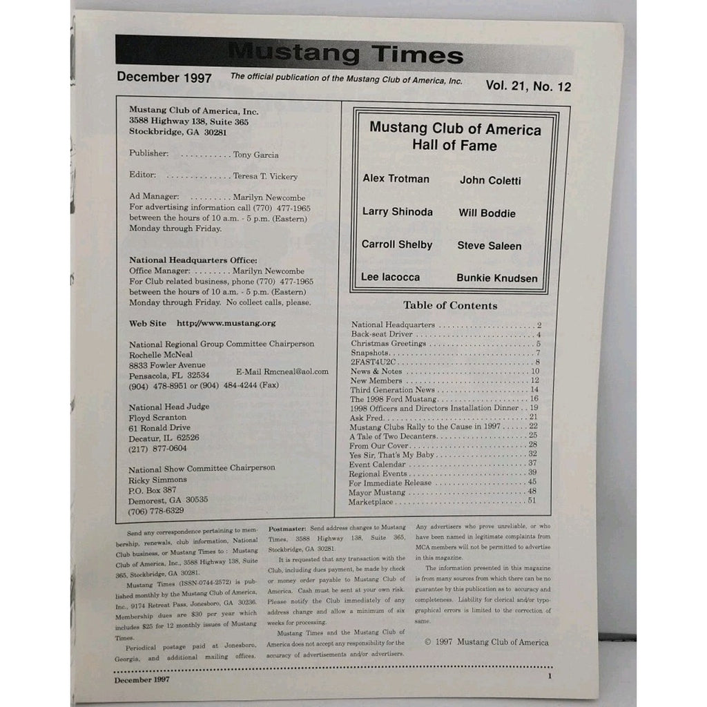 Mustang Times Magazine - December 1997 - Vol. 21 No. 12