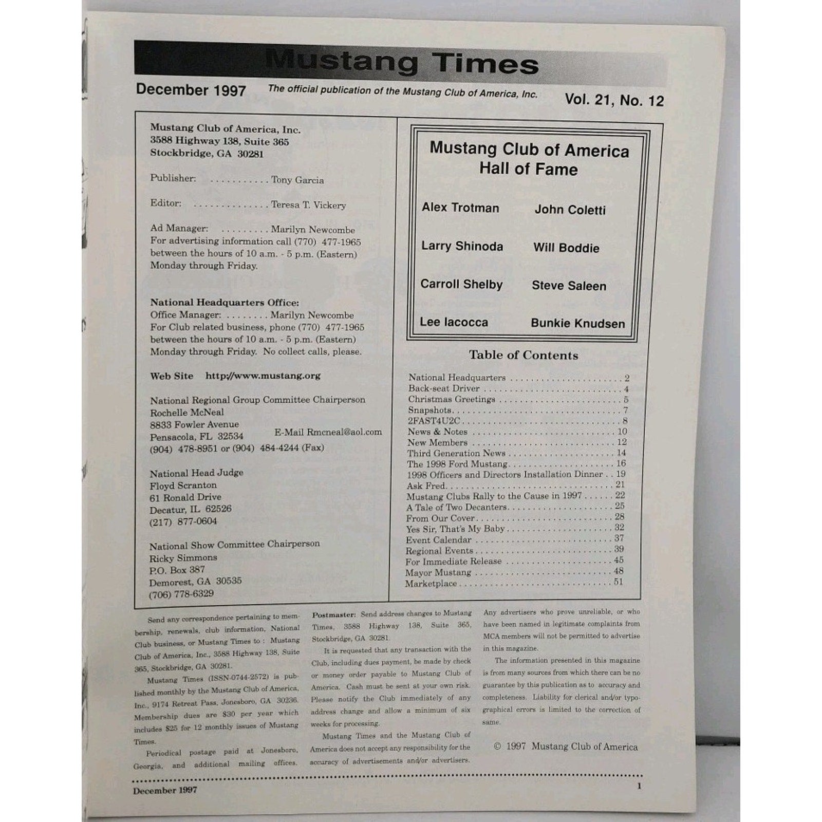 Mustang Times Magazine - December 1997 - Vol. 21 No. 12