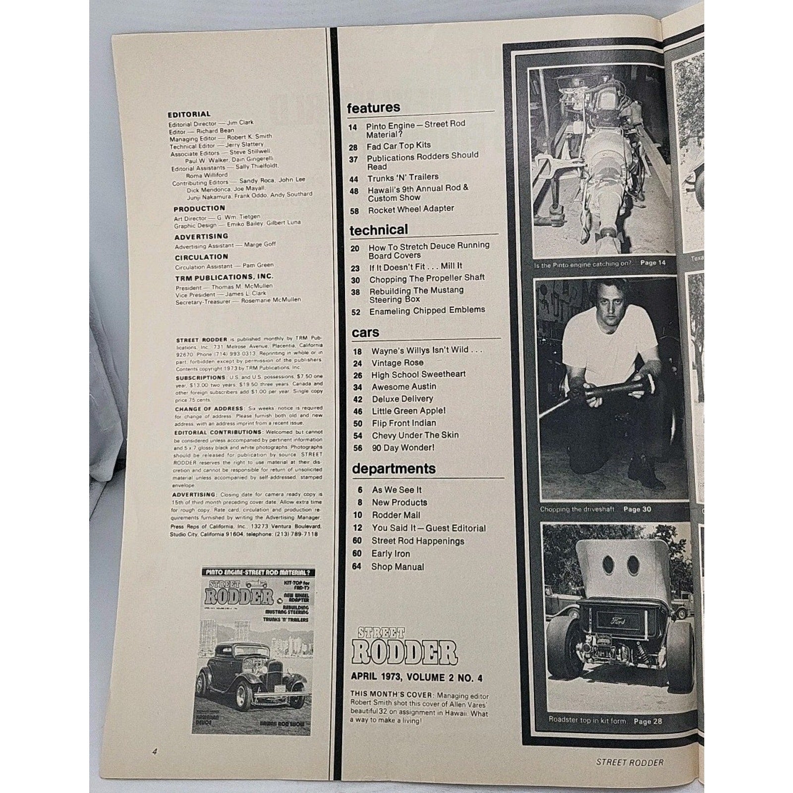 Street Rodder Magazine April 1973 Volume 2 No. 4