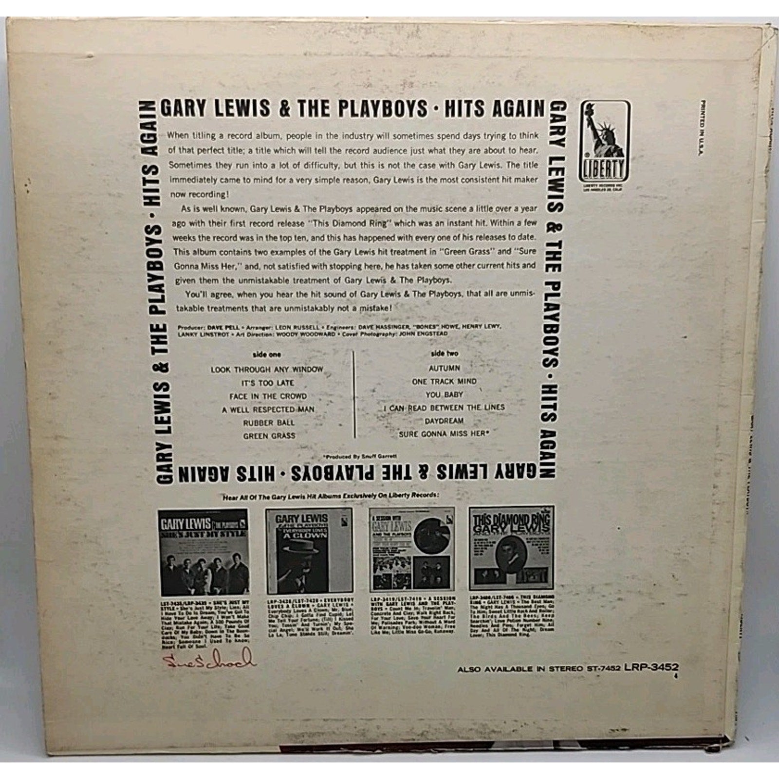 Gary Lewis & The Playboys Hits Again LP