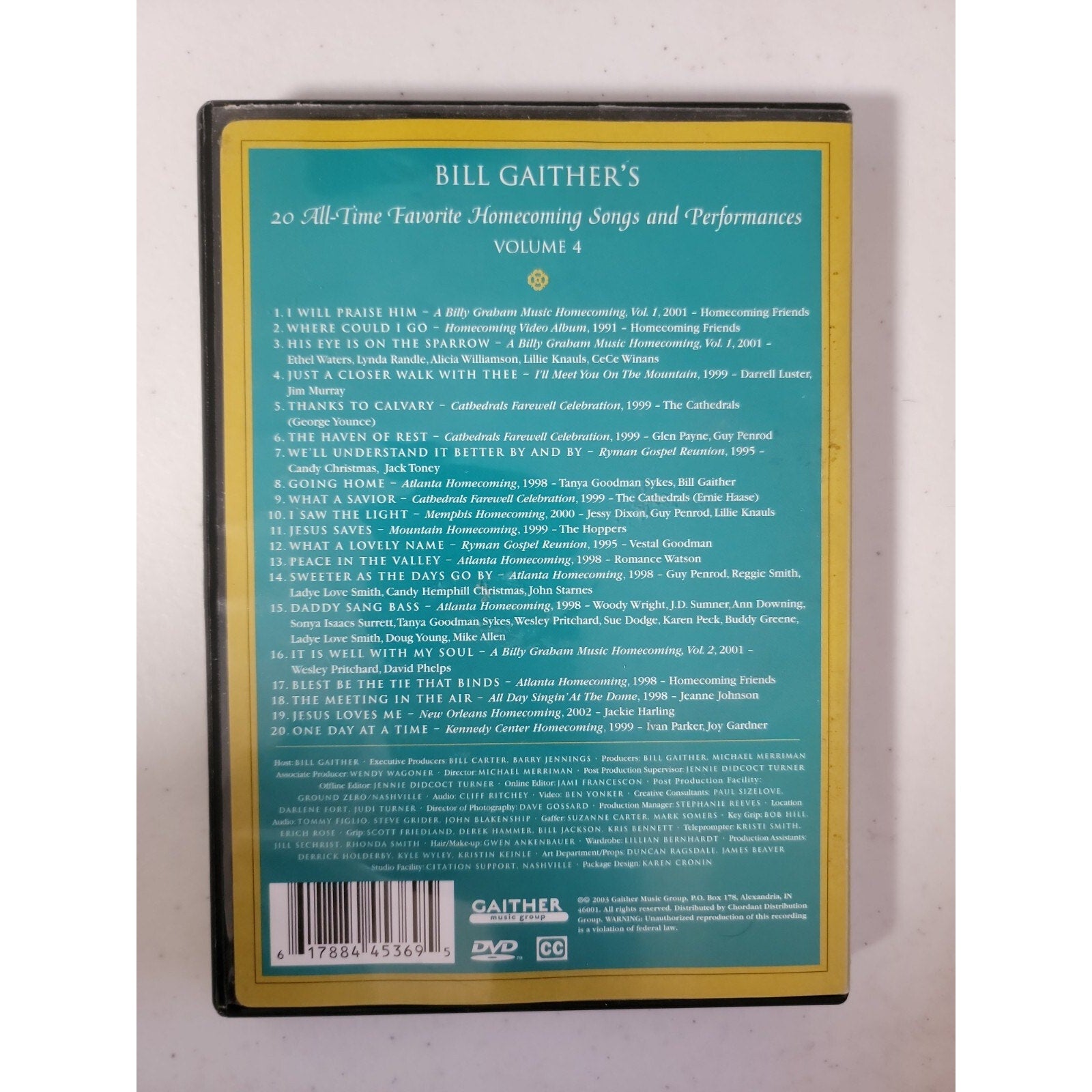 Bill Gaither’s 20 All-Time Favorite Homecoming Songs & Performances, Vol 4 (DVD)