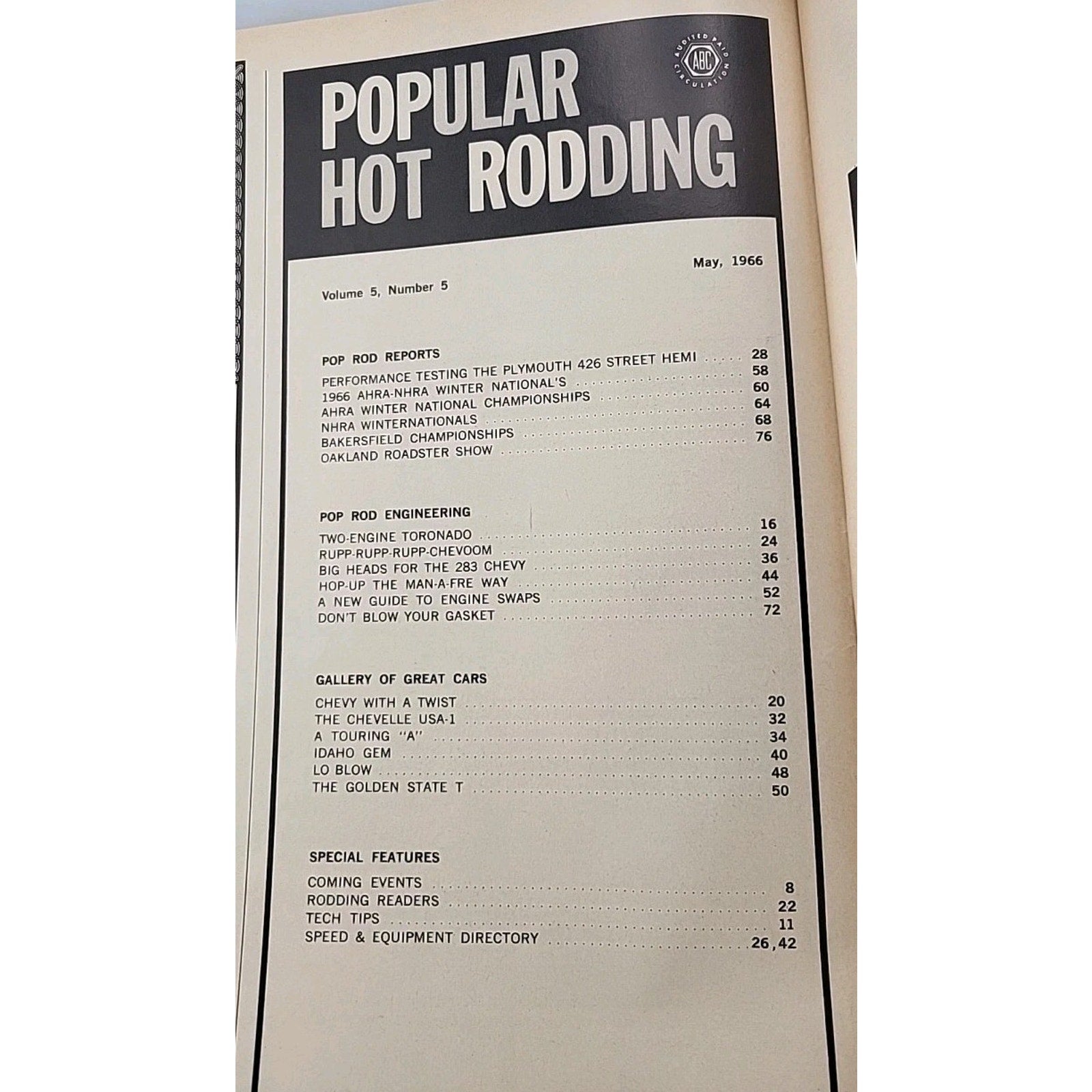 Popular Hot Rodding Magazine May 1966