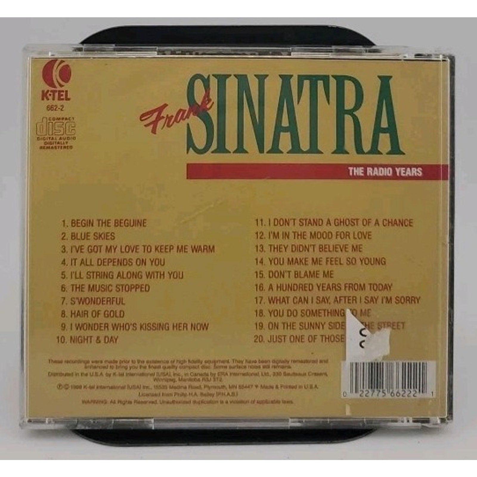 Radio Years [K-Tel] by Frank Sinatra (CD, Sep-1991, K-Tel Distribution)