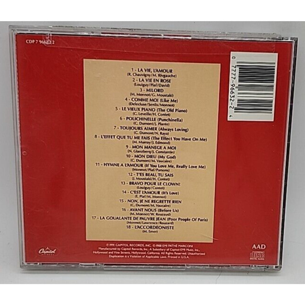 Voice of the Sparrow: Very Best of Edith Piaf by Piaf, Edith (CD, 1991)