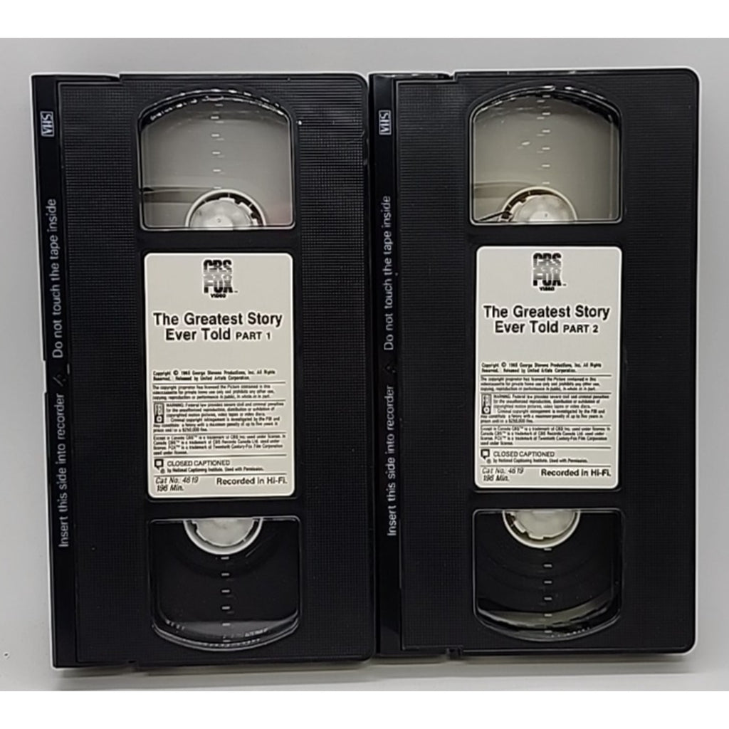 The Greatest Story Ever Told (VHS, 2-Tape Set)