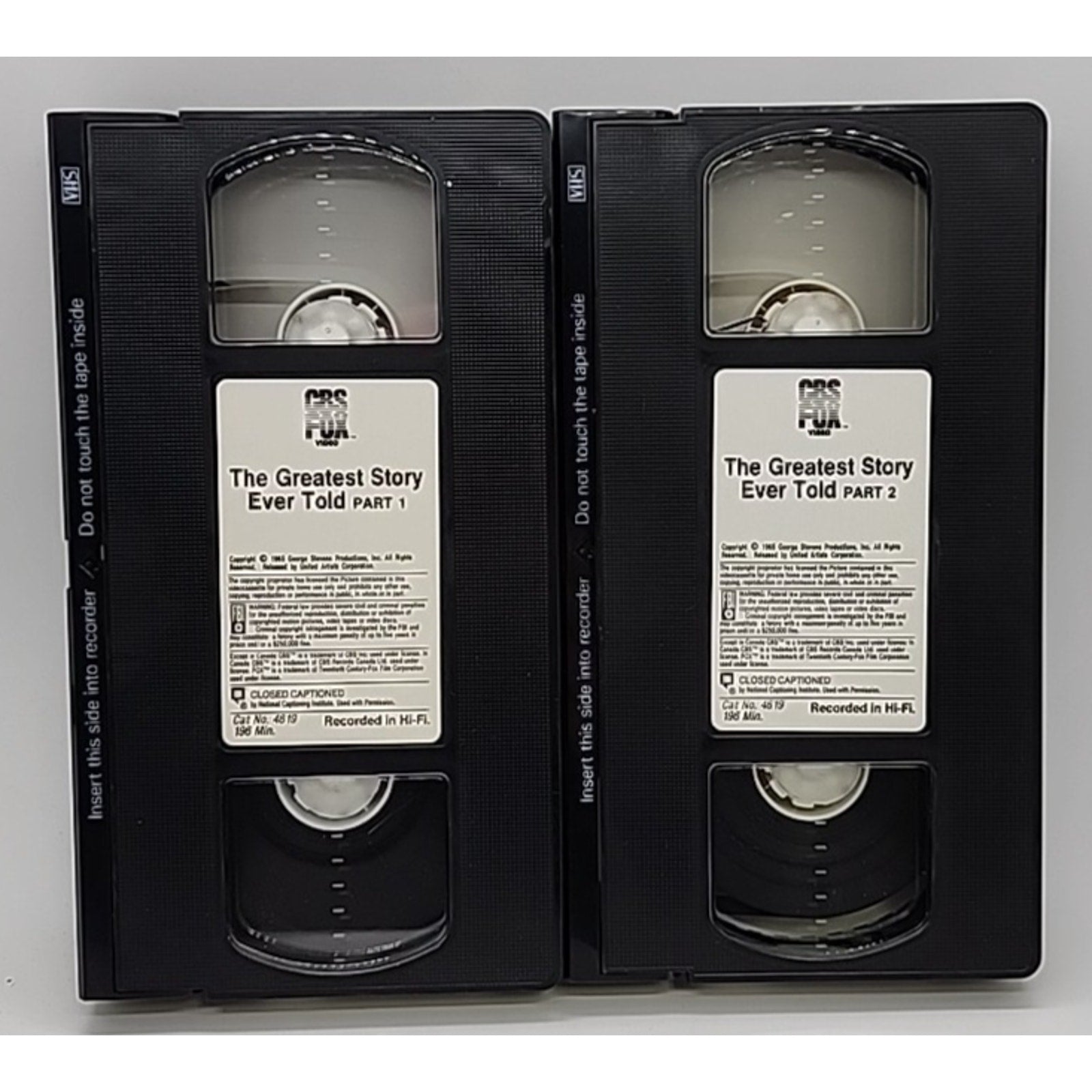 The Greatest Story Ever Told (VHS, 2-Tape Set)