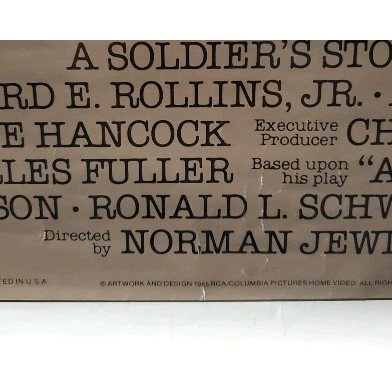A Soldier's Story One Sheet Original Movie Poster 27x41 Video Rental Store VHS