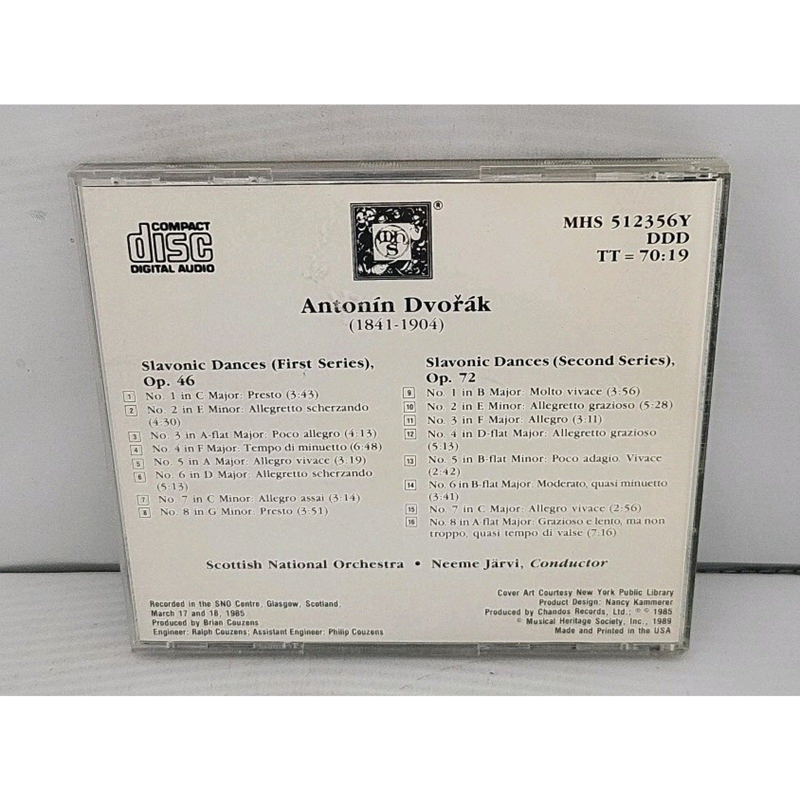 Antonin Dvořák Slavonic Dances, Opp. 46 And 72 CD
