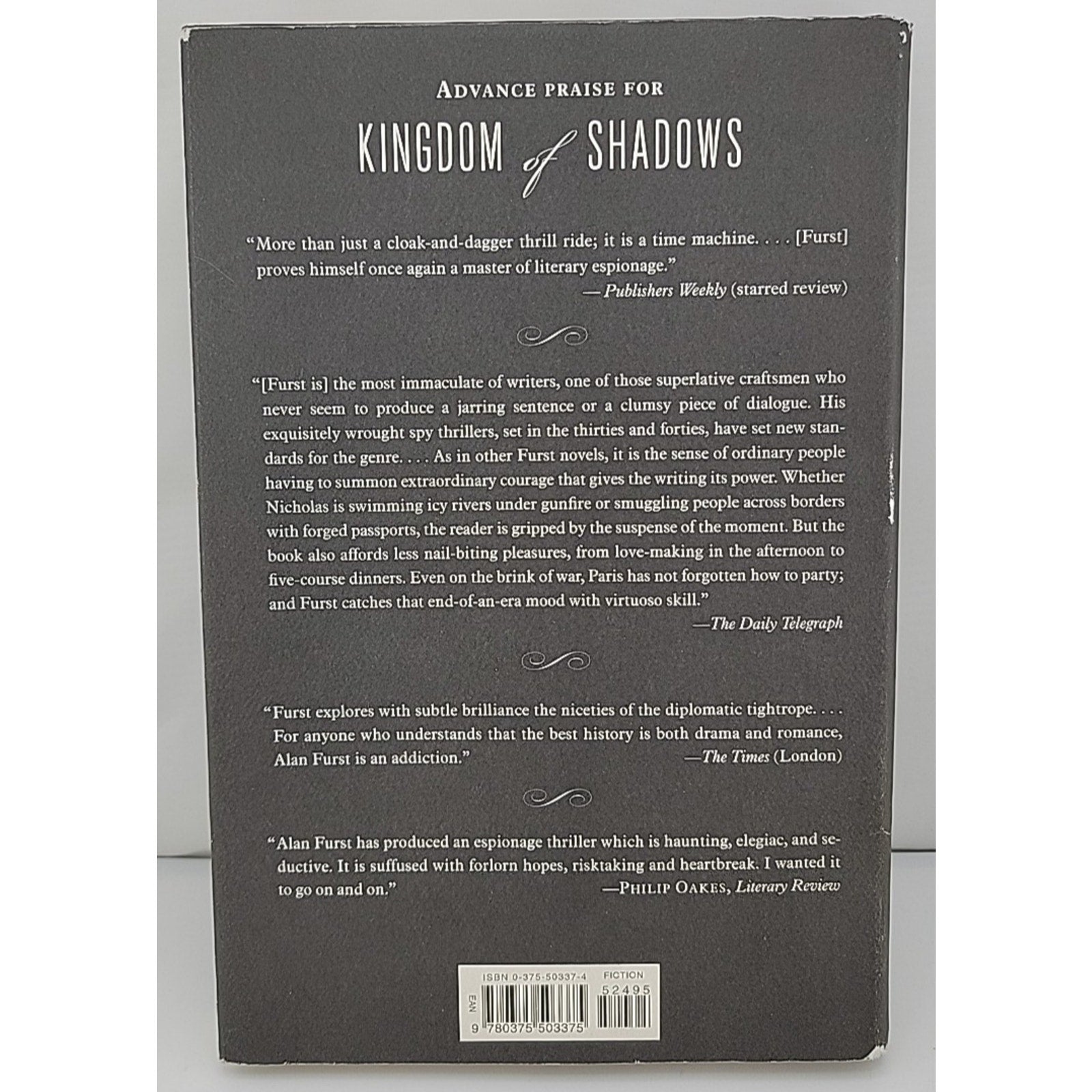 Kingdom of Shadows by Alan Furst (2001, Hardcover)